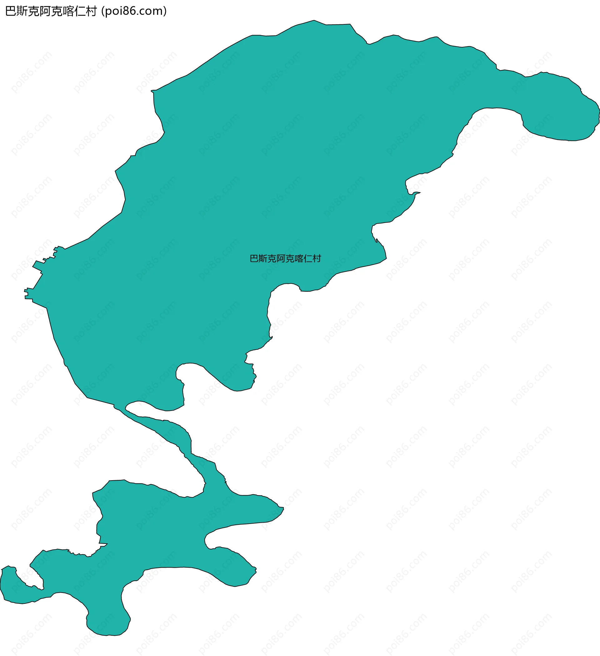 巴斯克阿克喀仁村边界地图