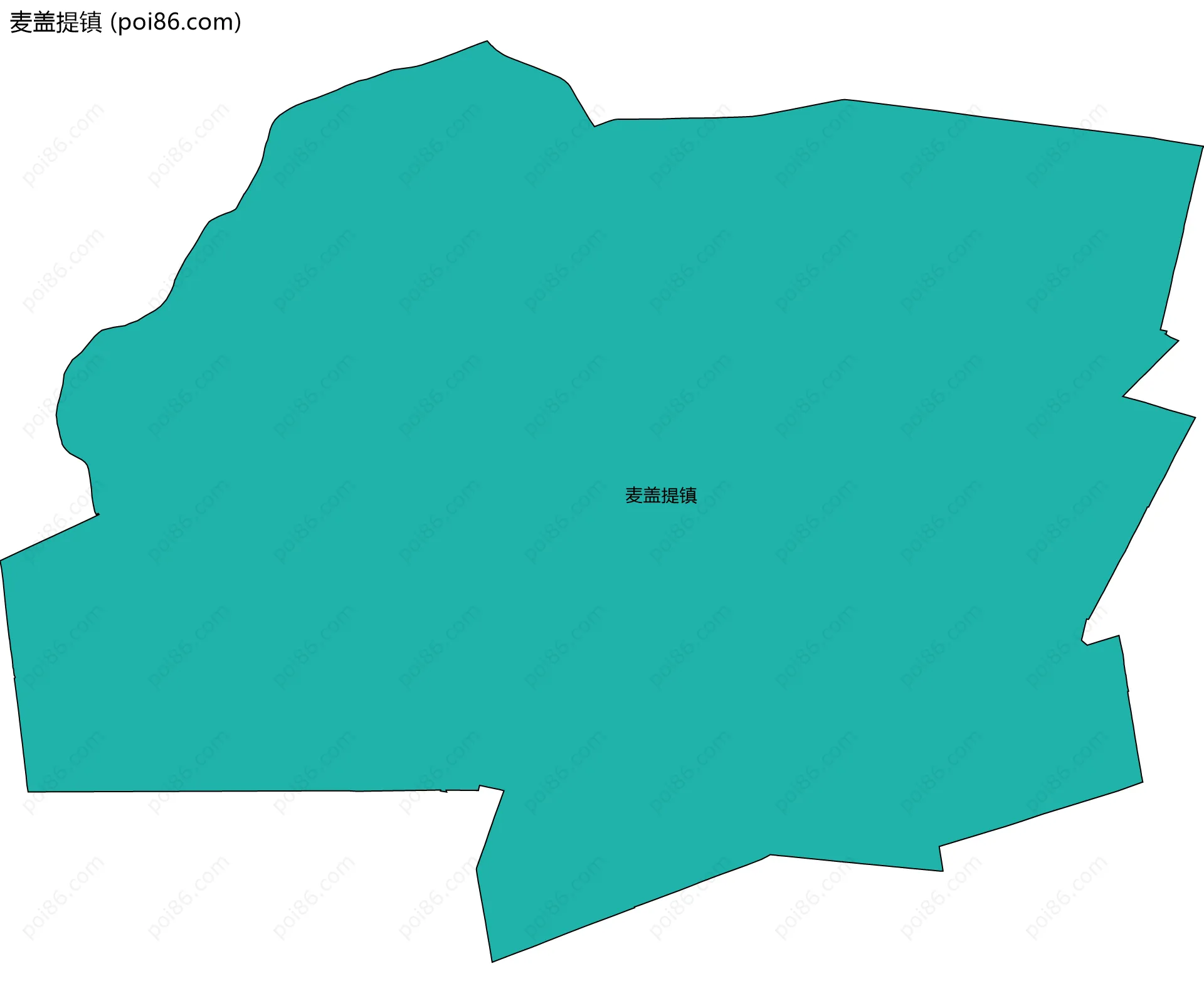 麦盖提镇边界地图