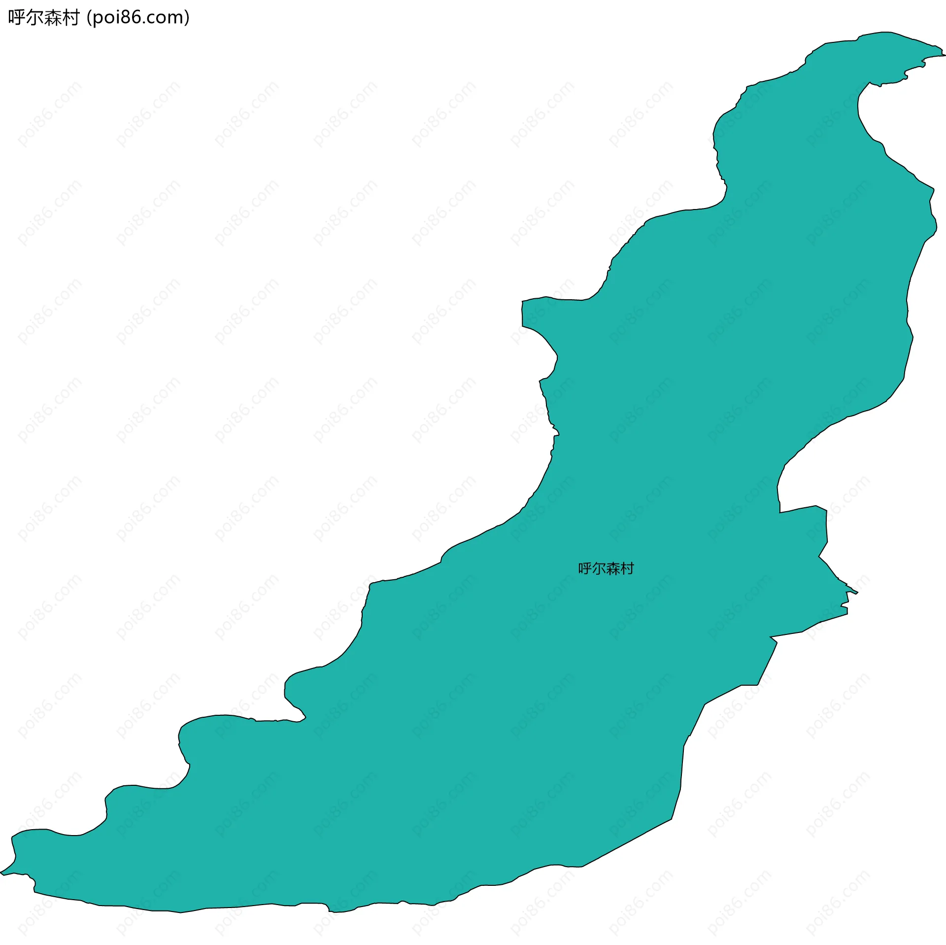呼尔森村边界地图