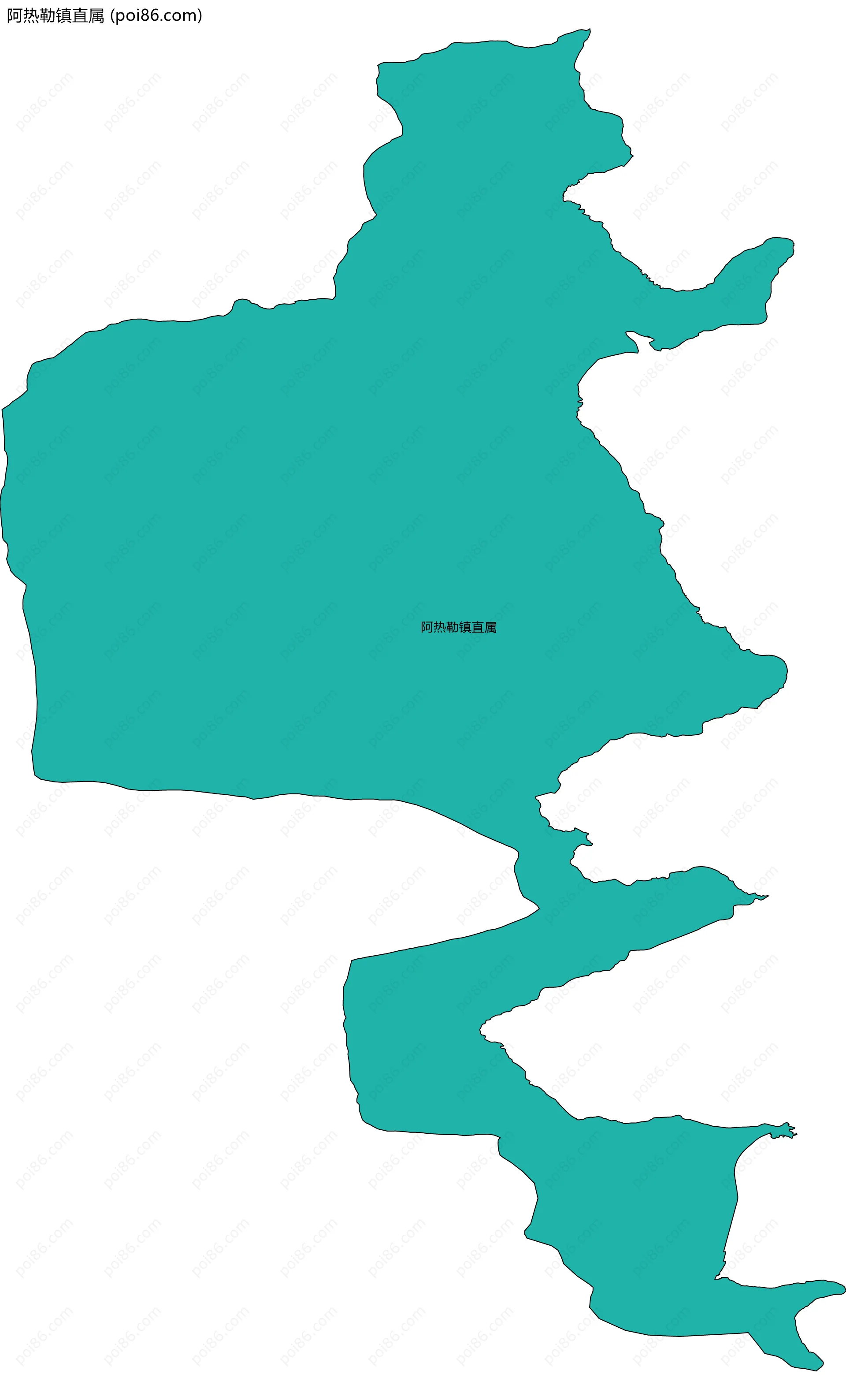 阿热勒镇直属边界地图