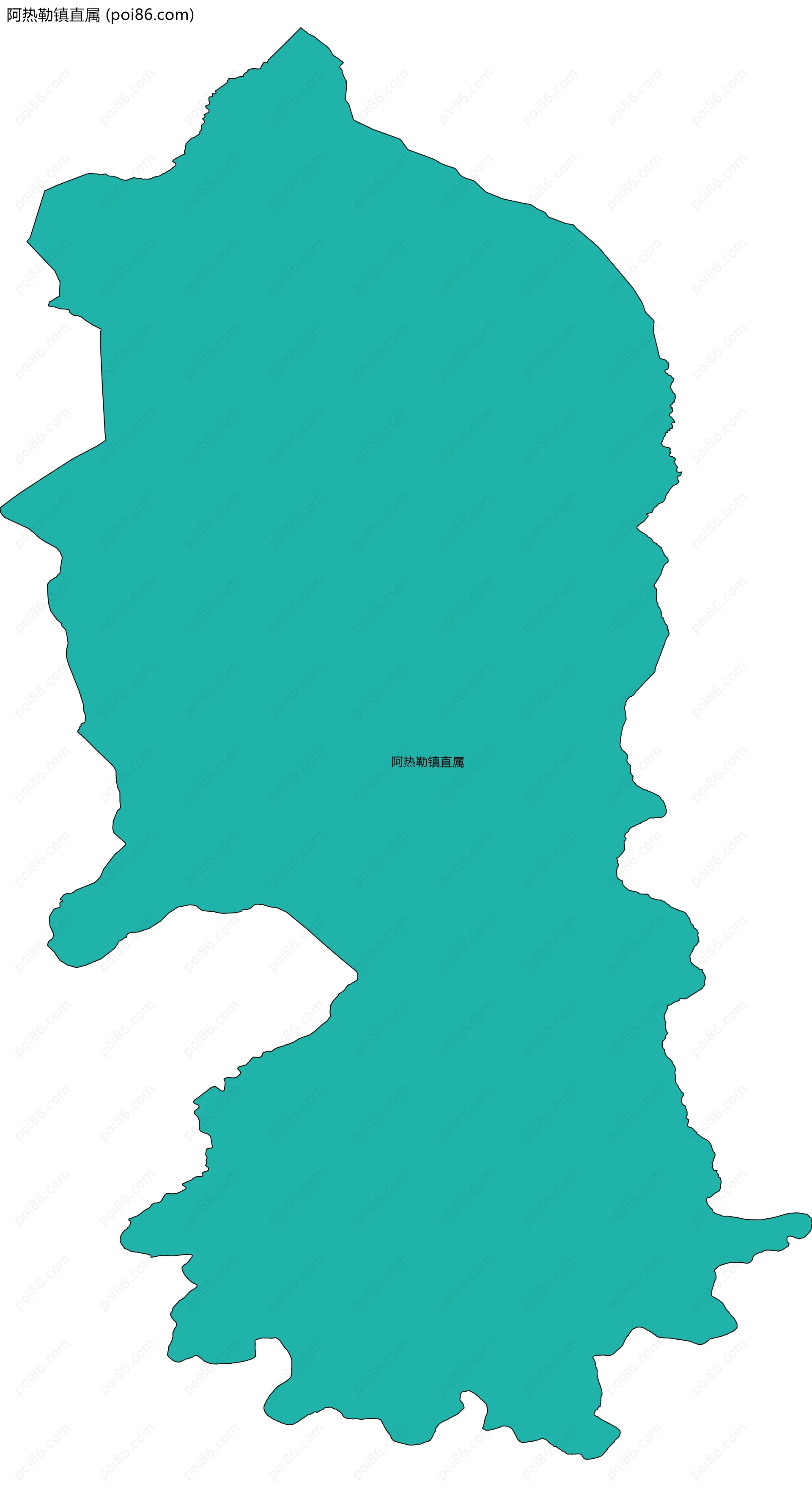 阿热勒镇直属边界地图