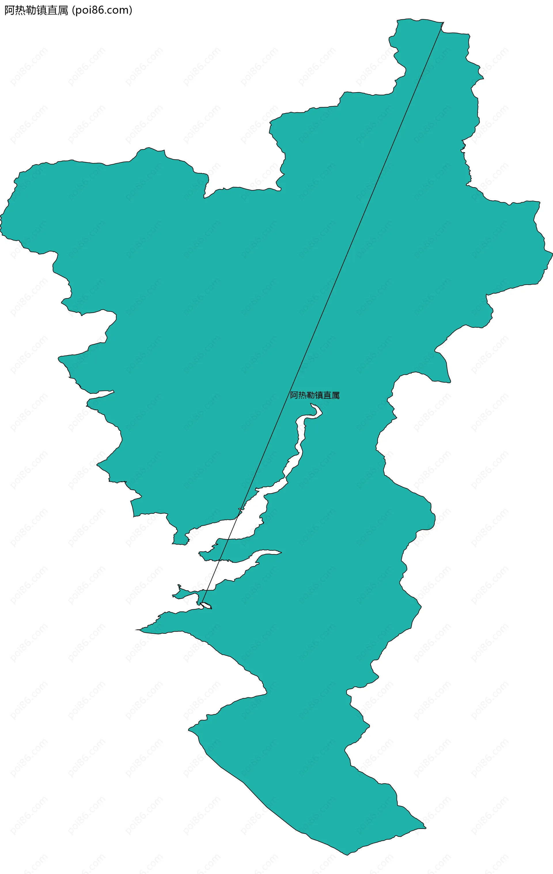 阿热勒镇直属边界地图