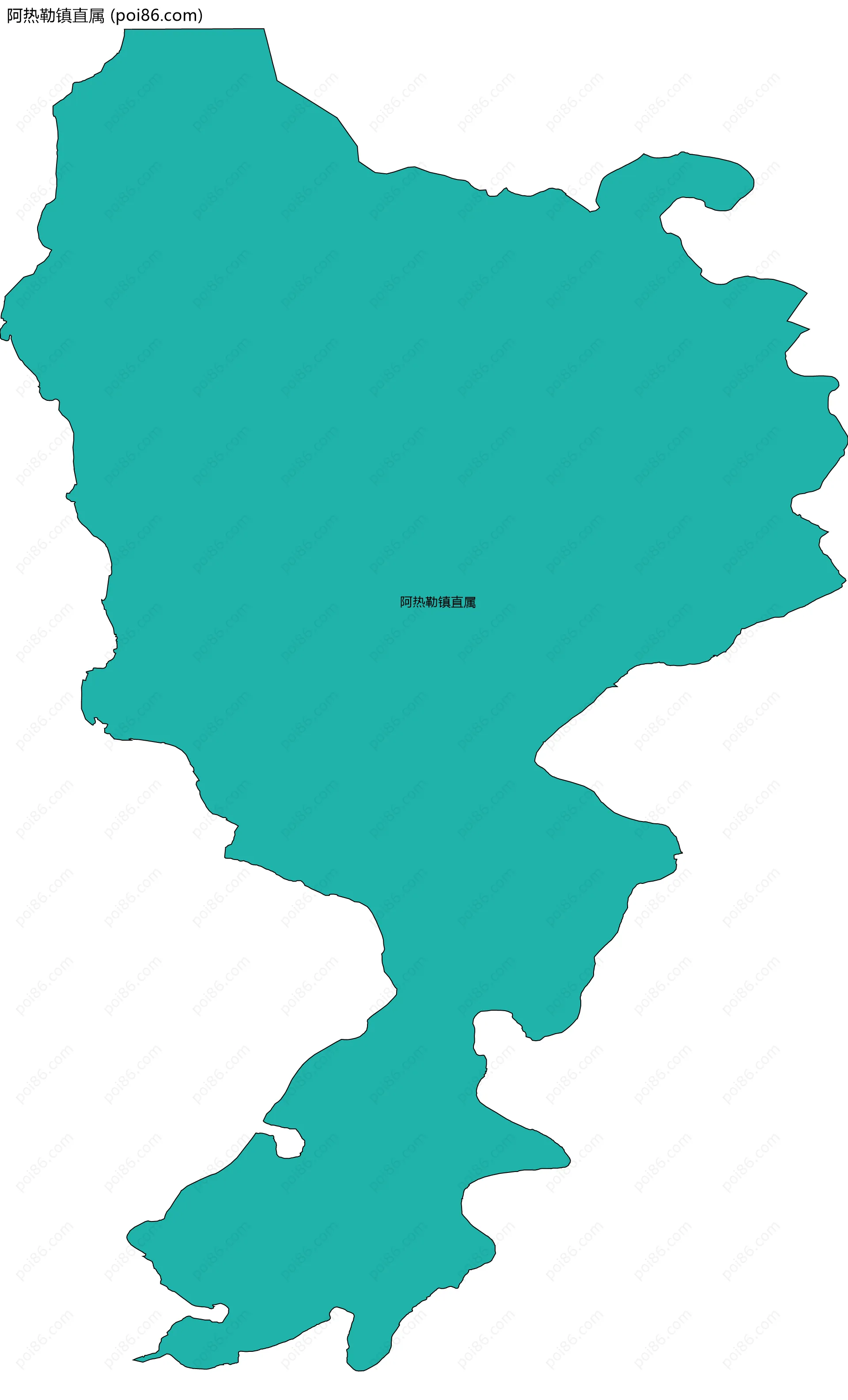 阿热勒镇直属边界地图