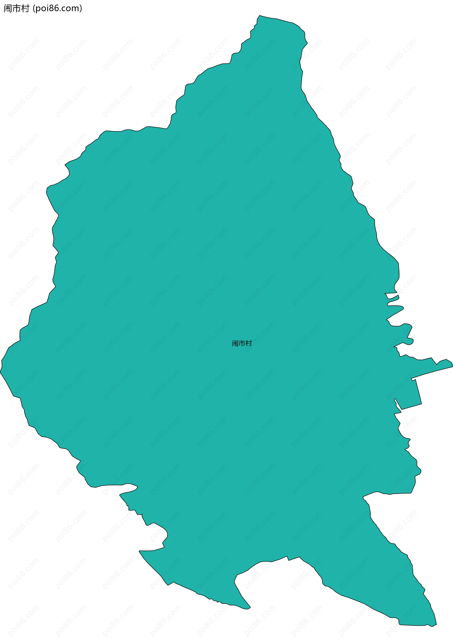 闹市村边界地图