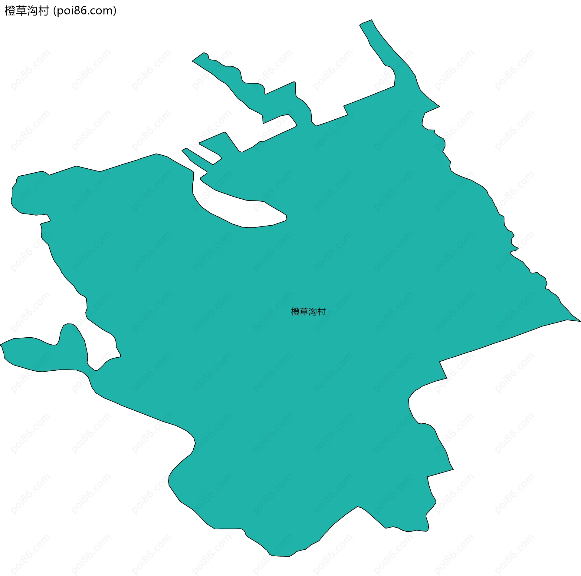 橙草沟村边界地图