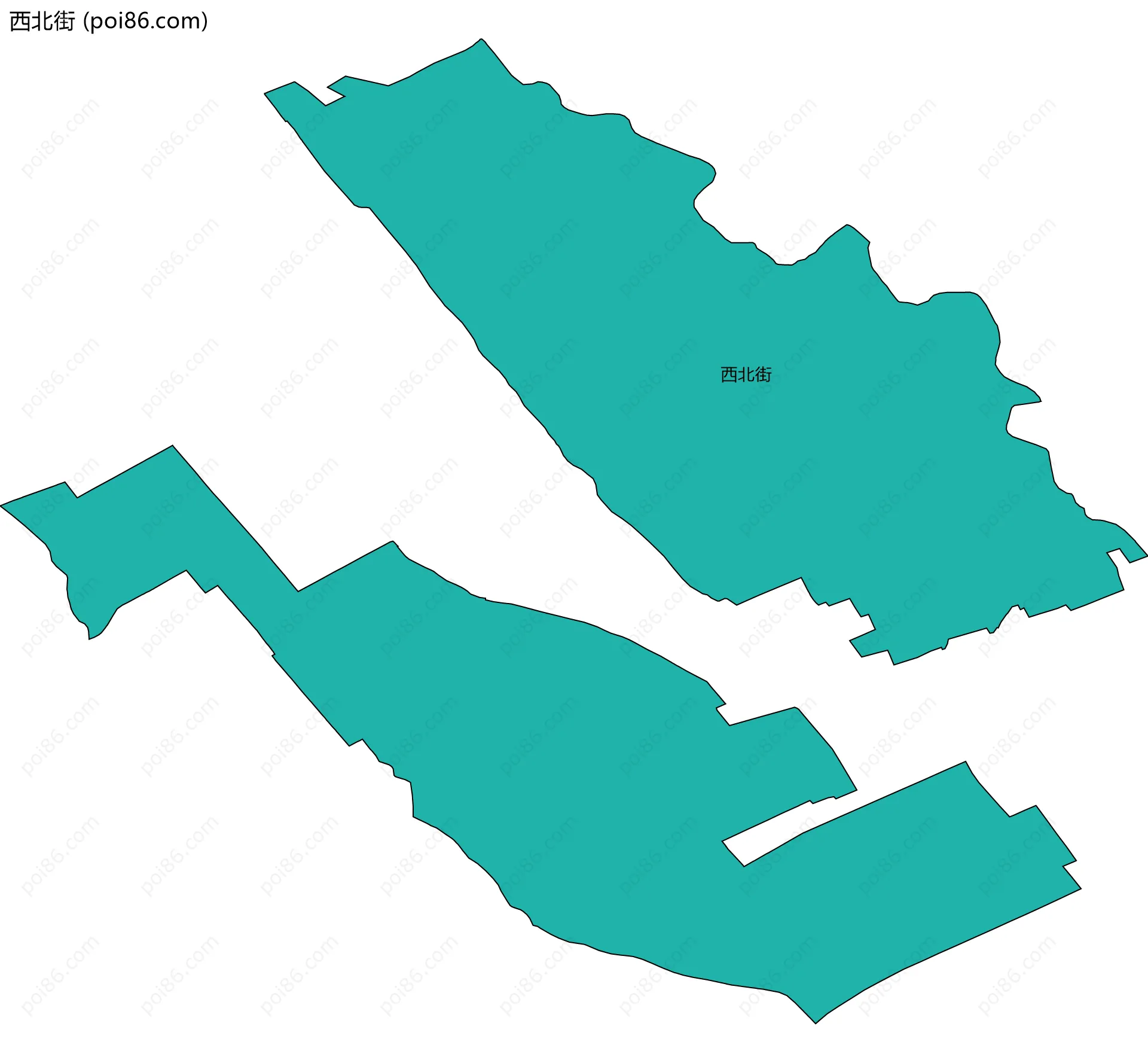 西北街边界地图