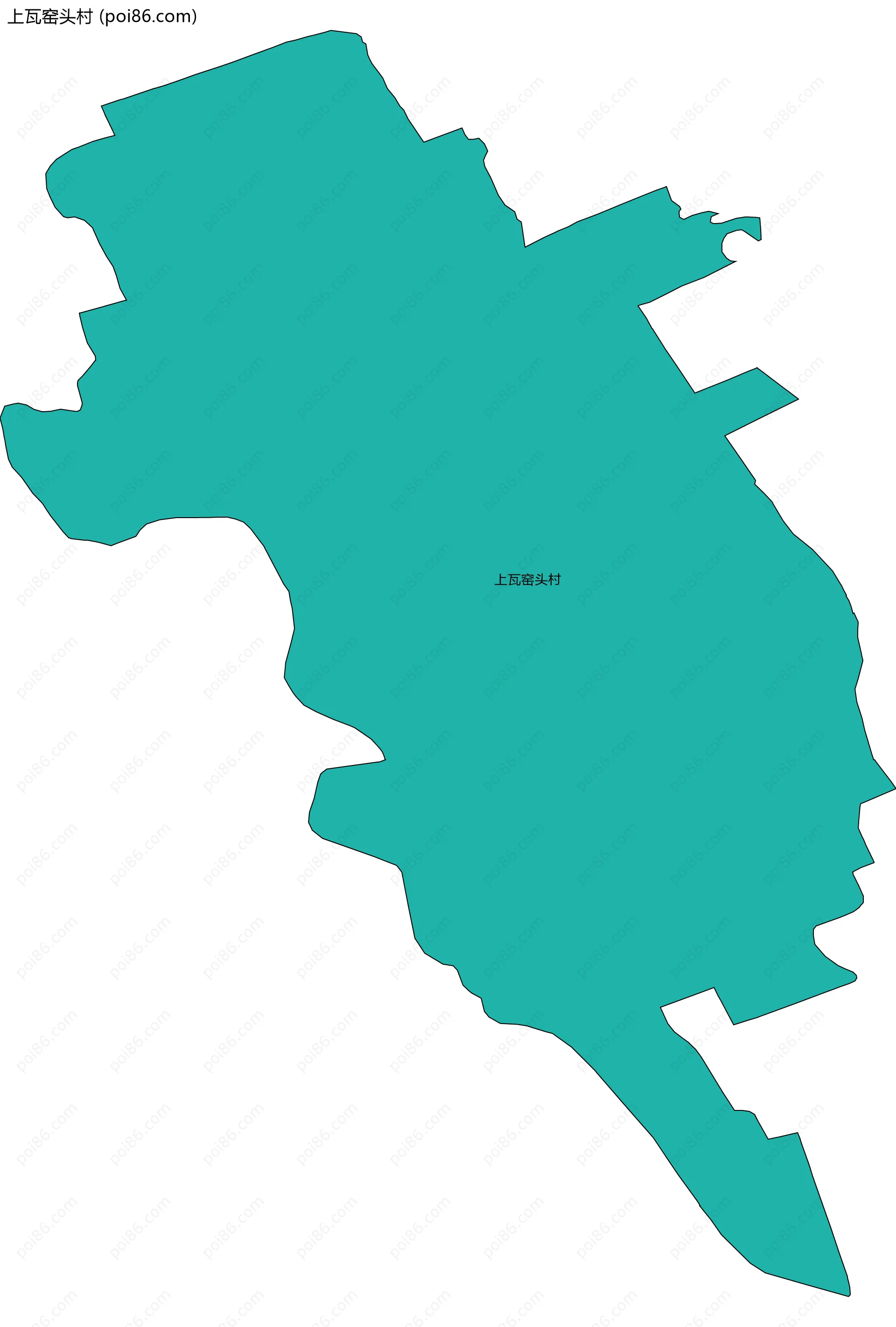 上瓦窑头村边界地图