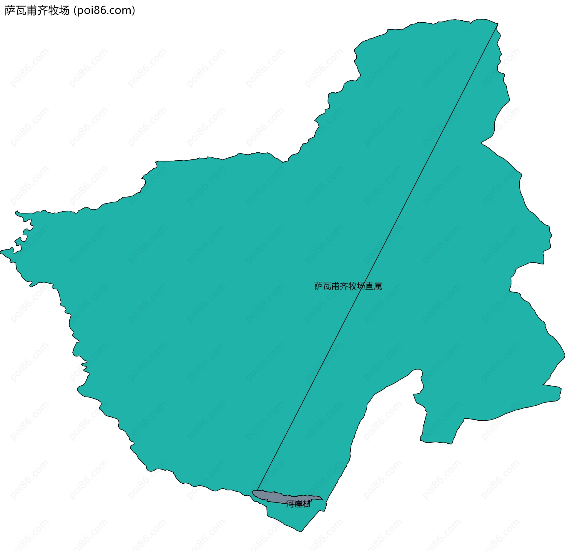 萨瓦甫齐牧场边界地图(五级行政区划)
