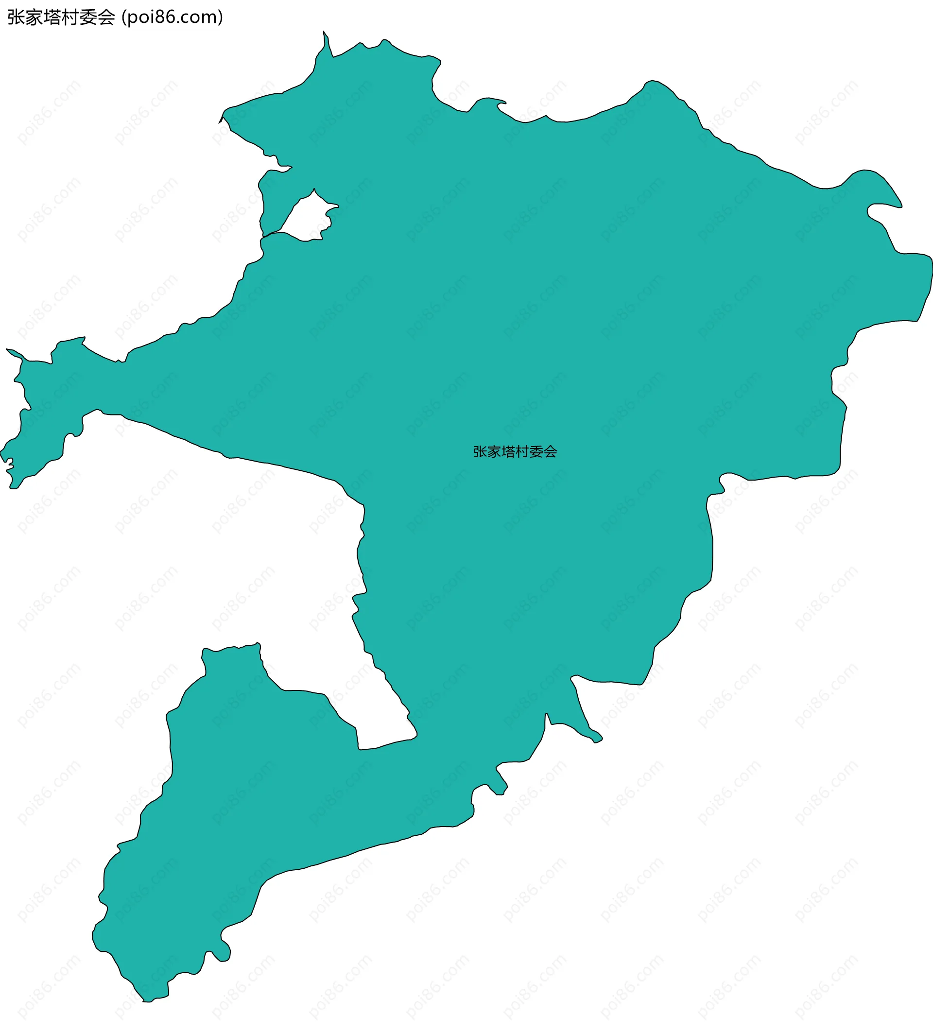 张家塔村委会边界地图