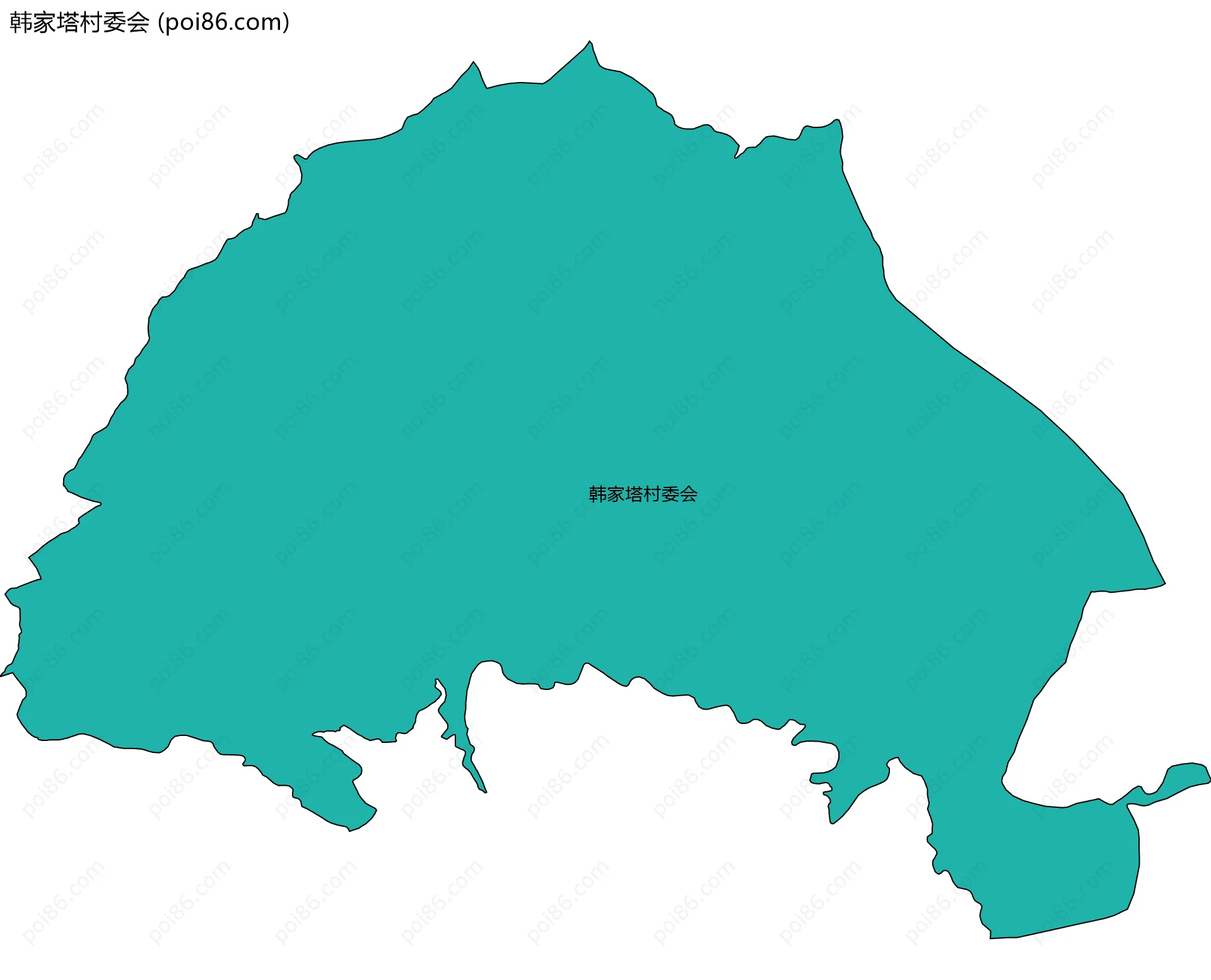 韩家塔村委会边界地图