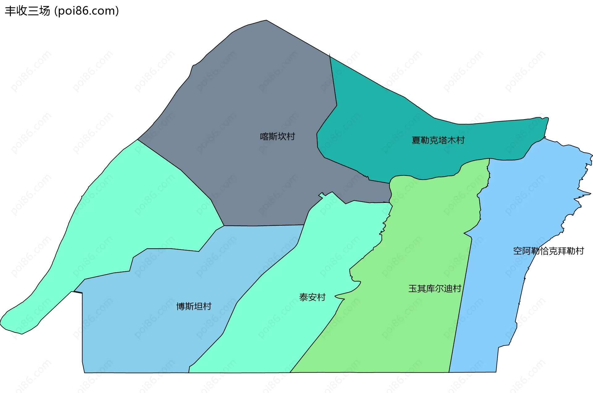 丰收三场边界地图(五级行政区划)