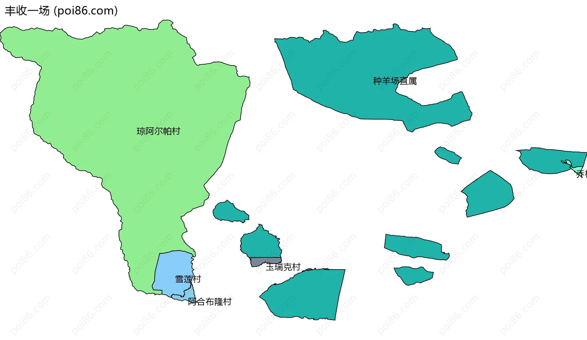 丰收一场边界地图(五级行政区划)