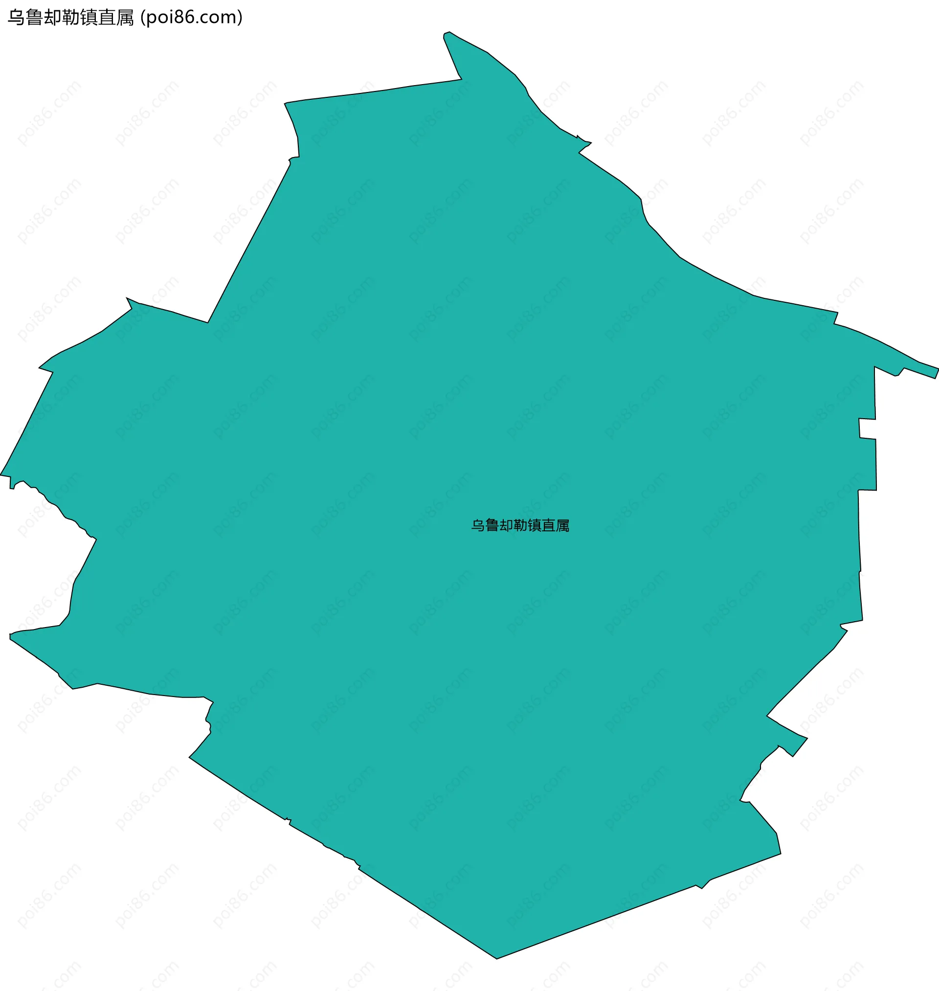 乌鲁却勒镇直属边界地图