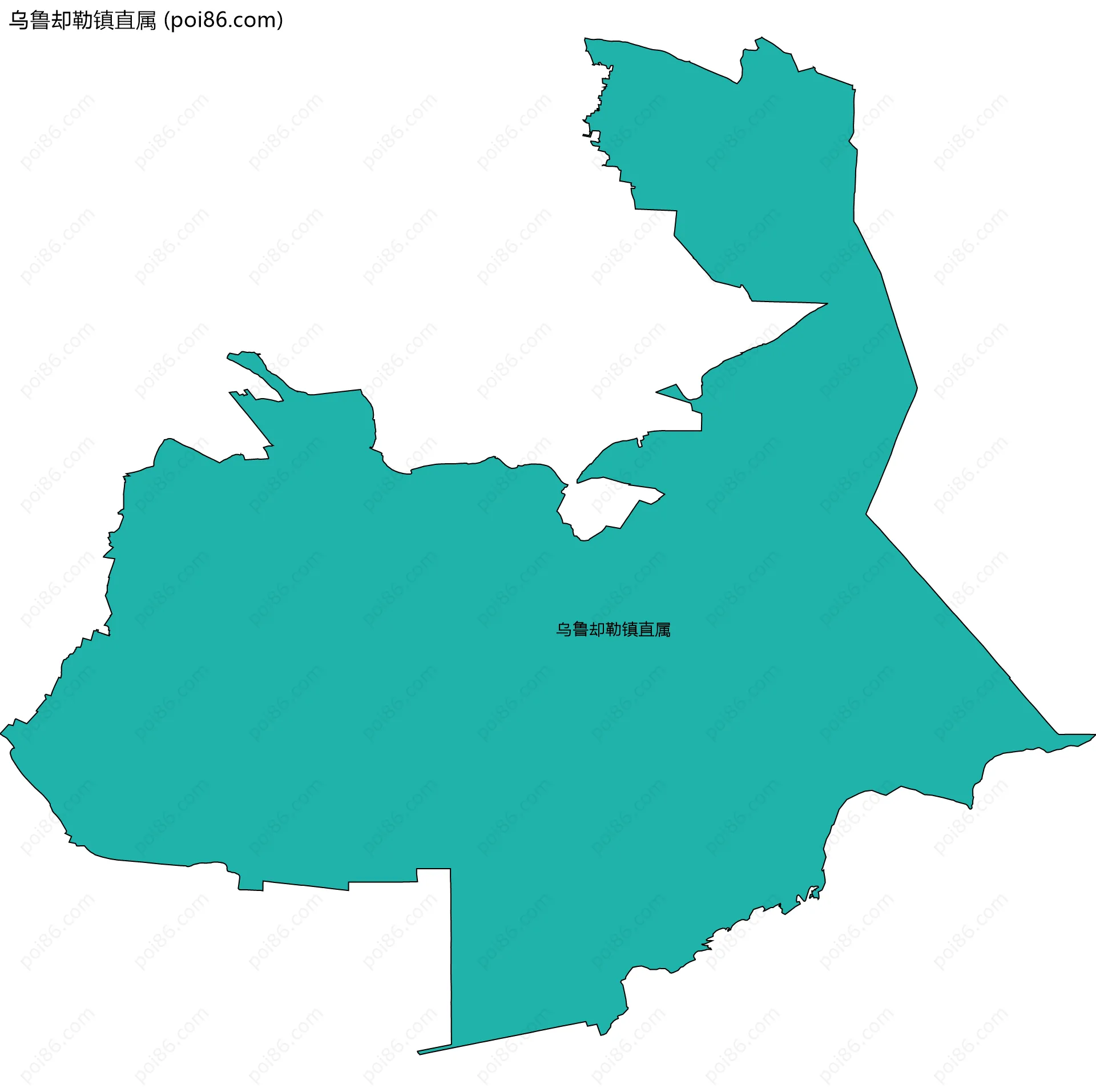 乌鲁却勒镇直属边界地图