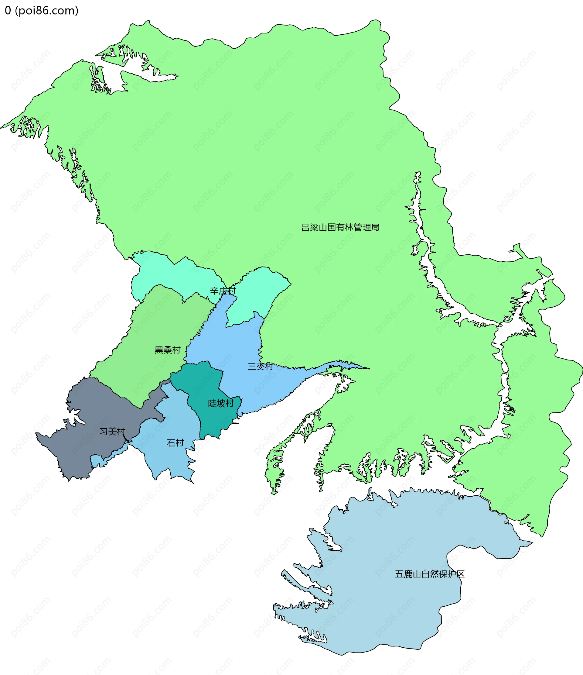 0边界地图(五级行政区划)