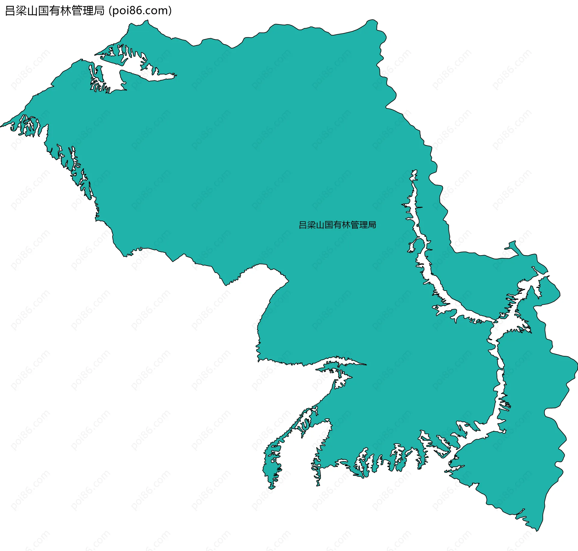 吕梁山国有林管理局边界地图