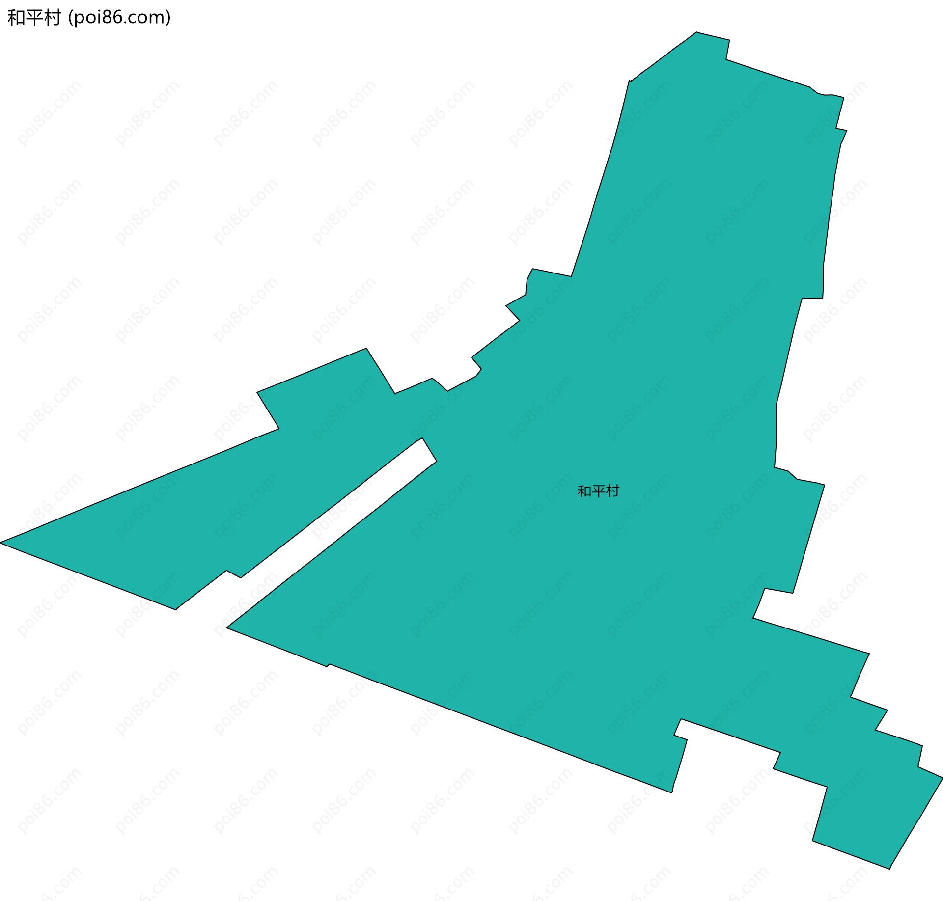 和平村边界地图