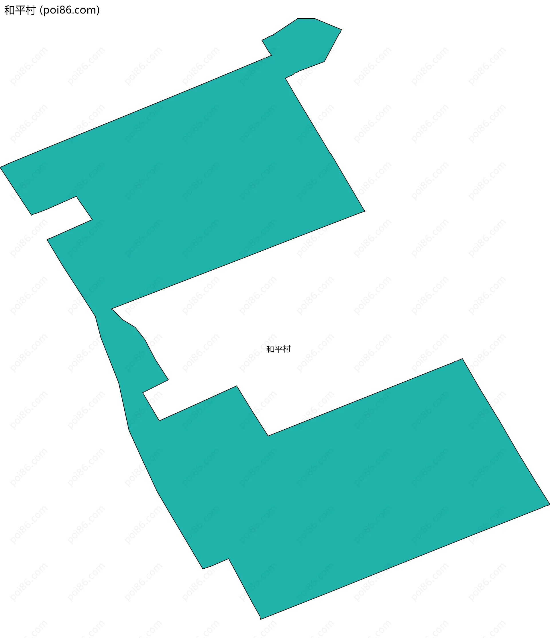 和平村边界地图