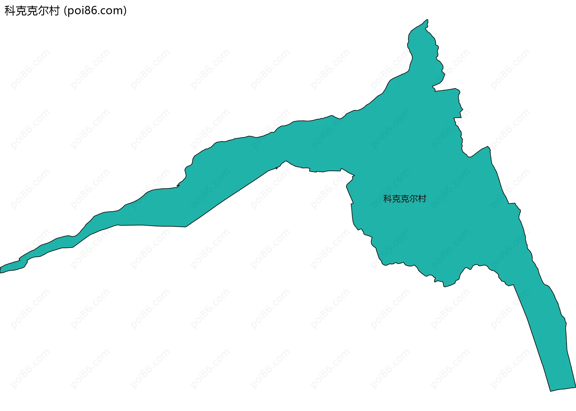 科克克尔村边界地图