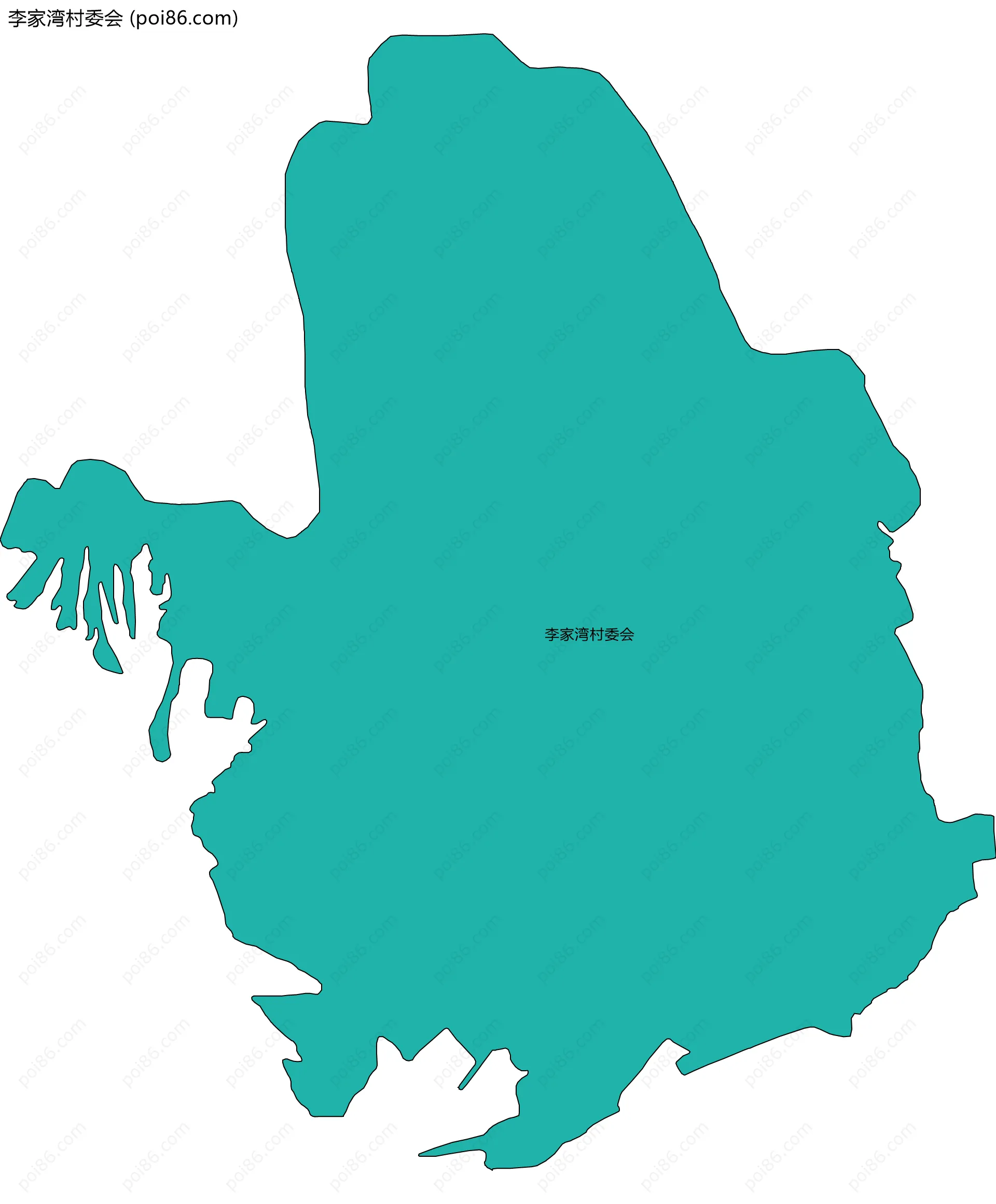 李家湾村委会边界地图