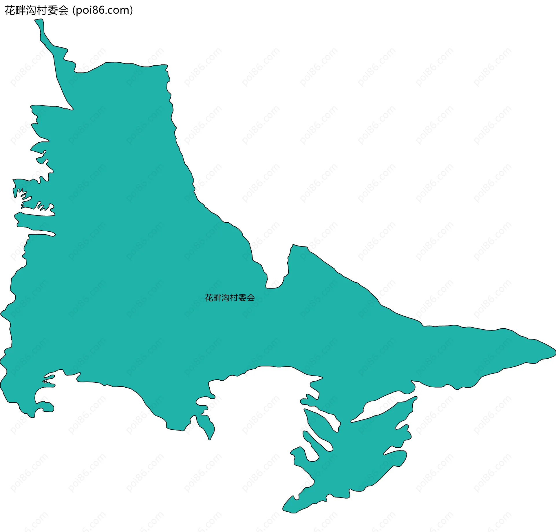 花畔沟村委会边界地图