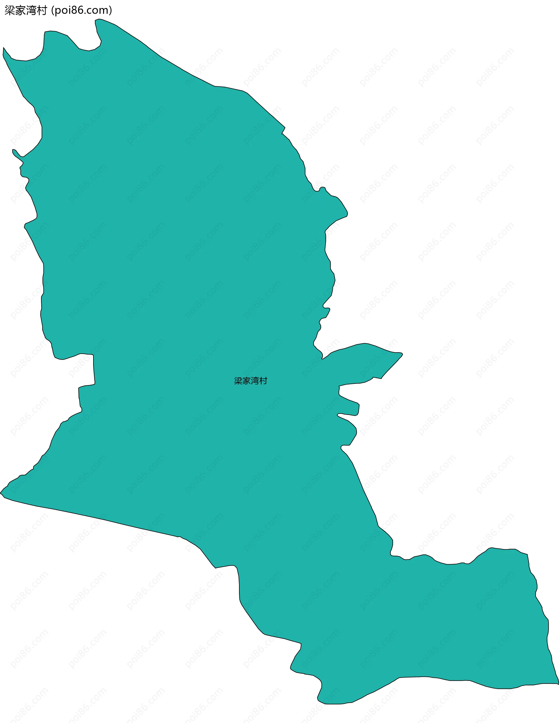 梁家湾村边界地图