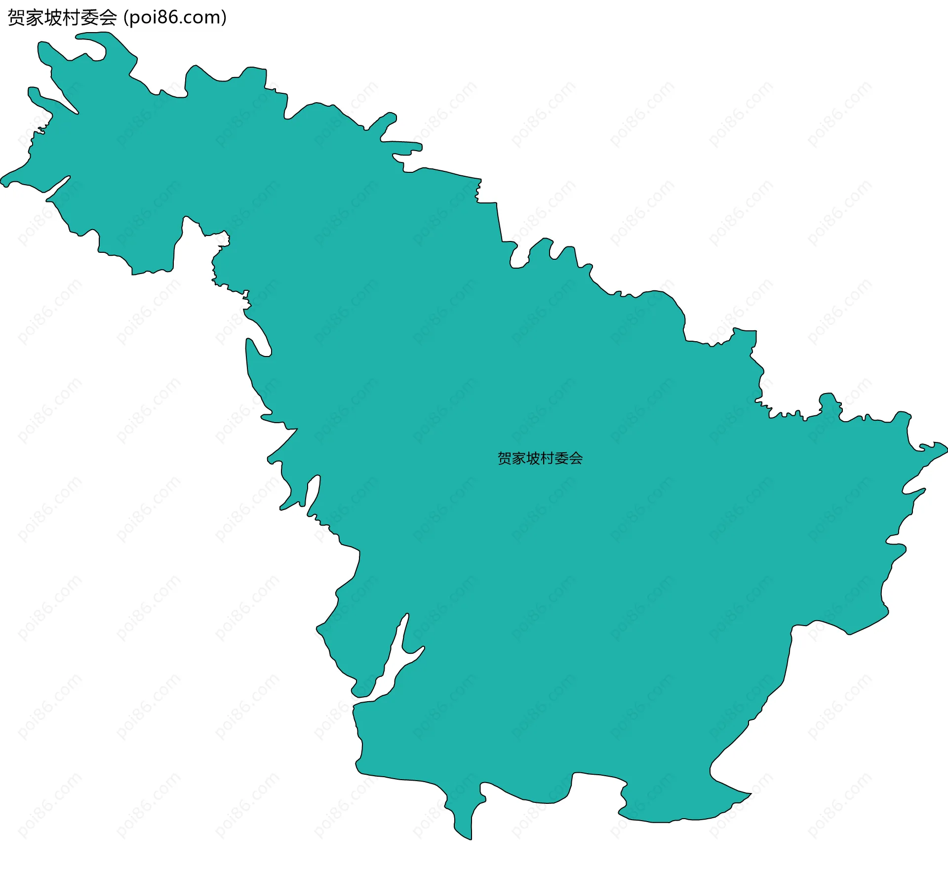 贺家坡村委会边界地图