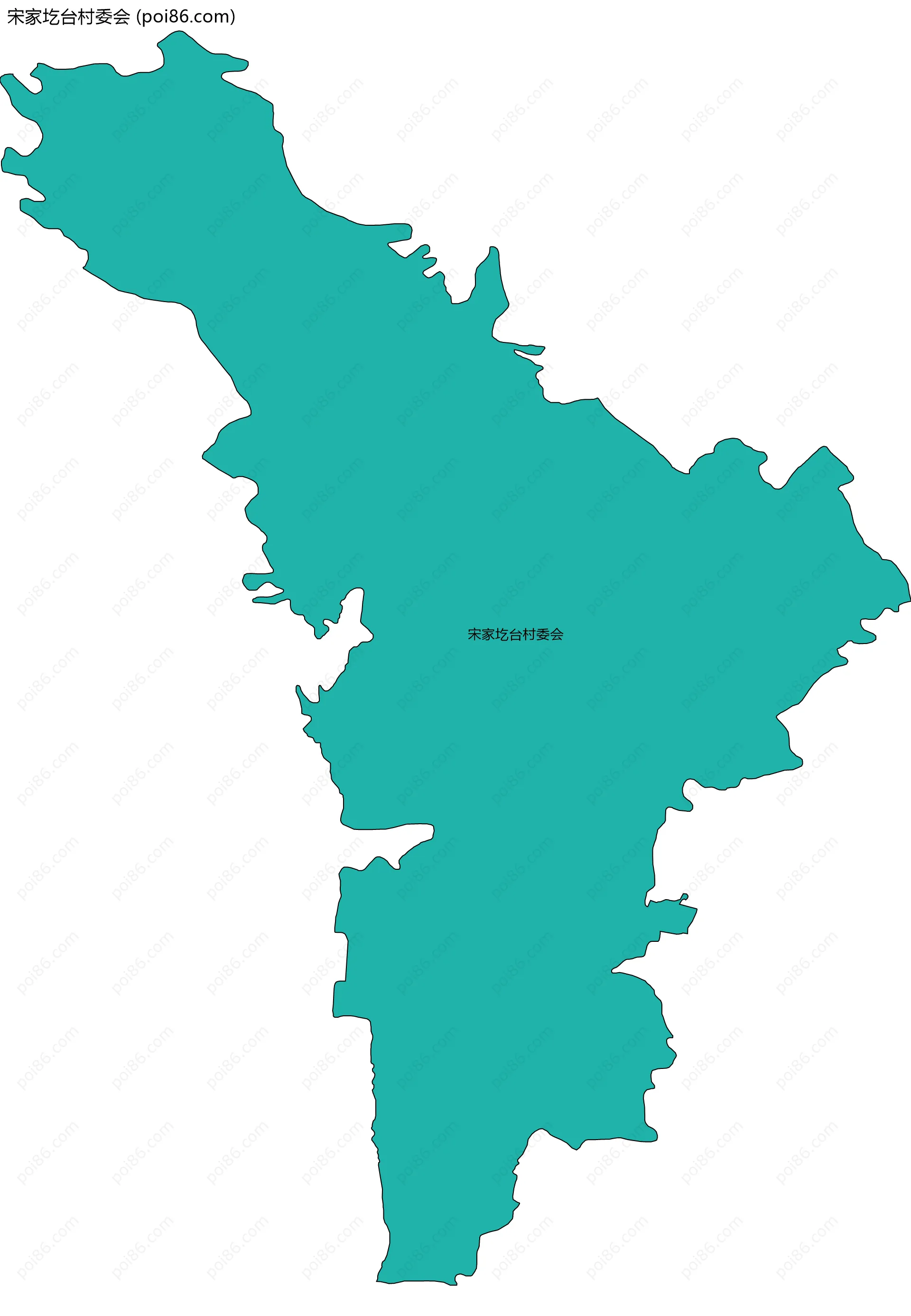 宋家圪台村委会边界地图