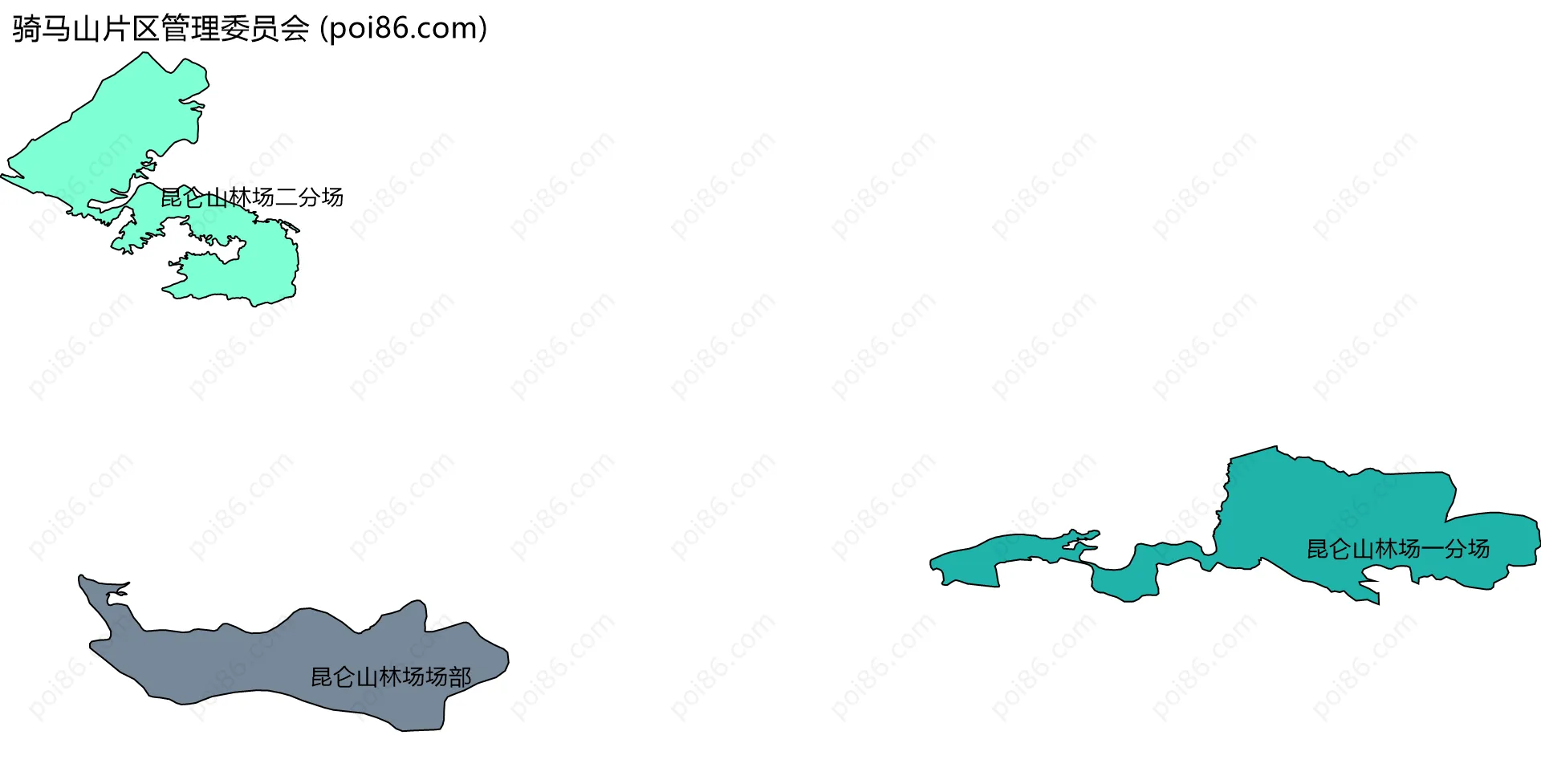 骑马山片区管理委员会边界地图(五级行政区划)