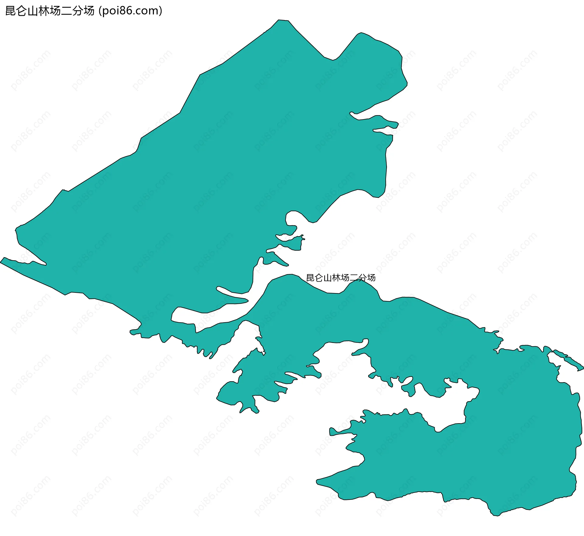 昆仑山林场二分场边界地图