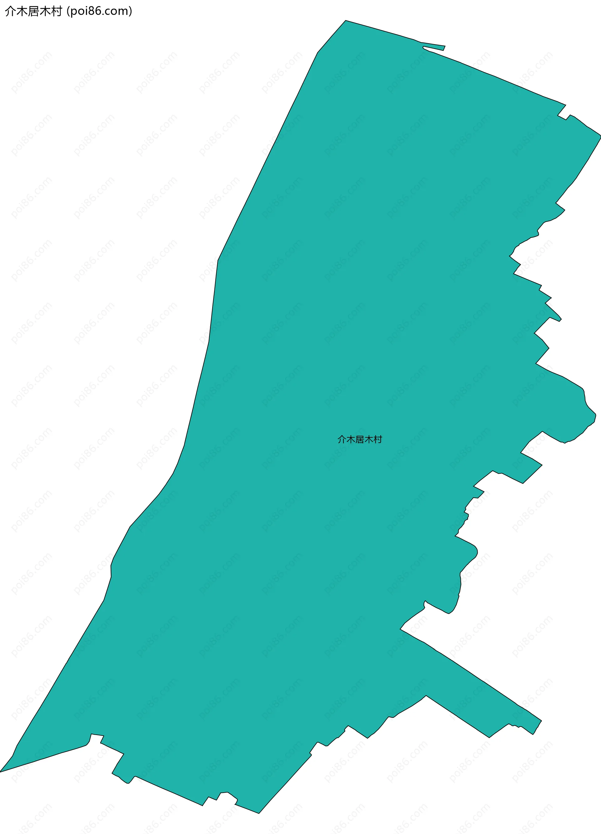 介木居木村边界地图