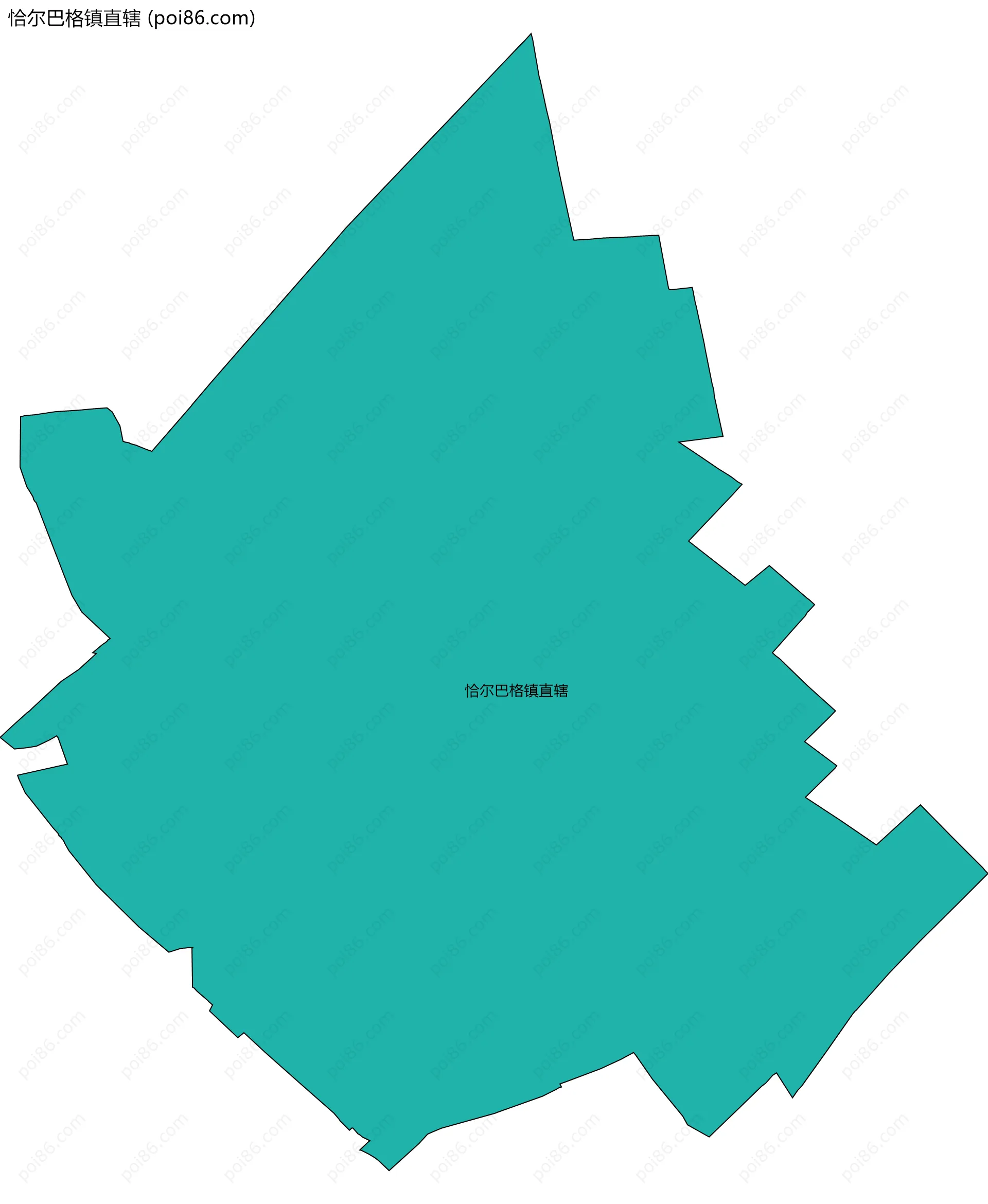 恰尔巴格镇直辖边界地图