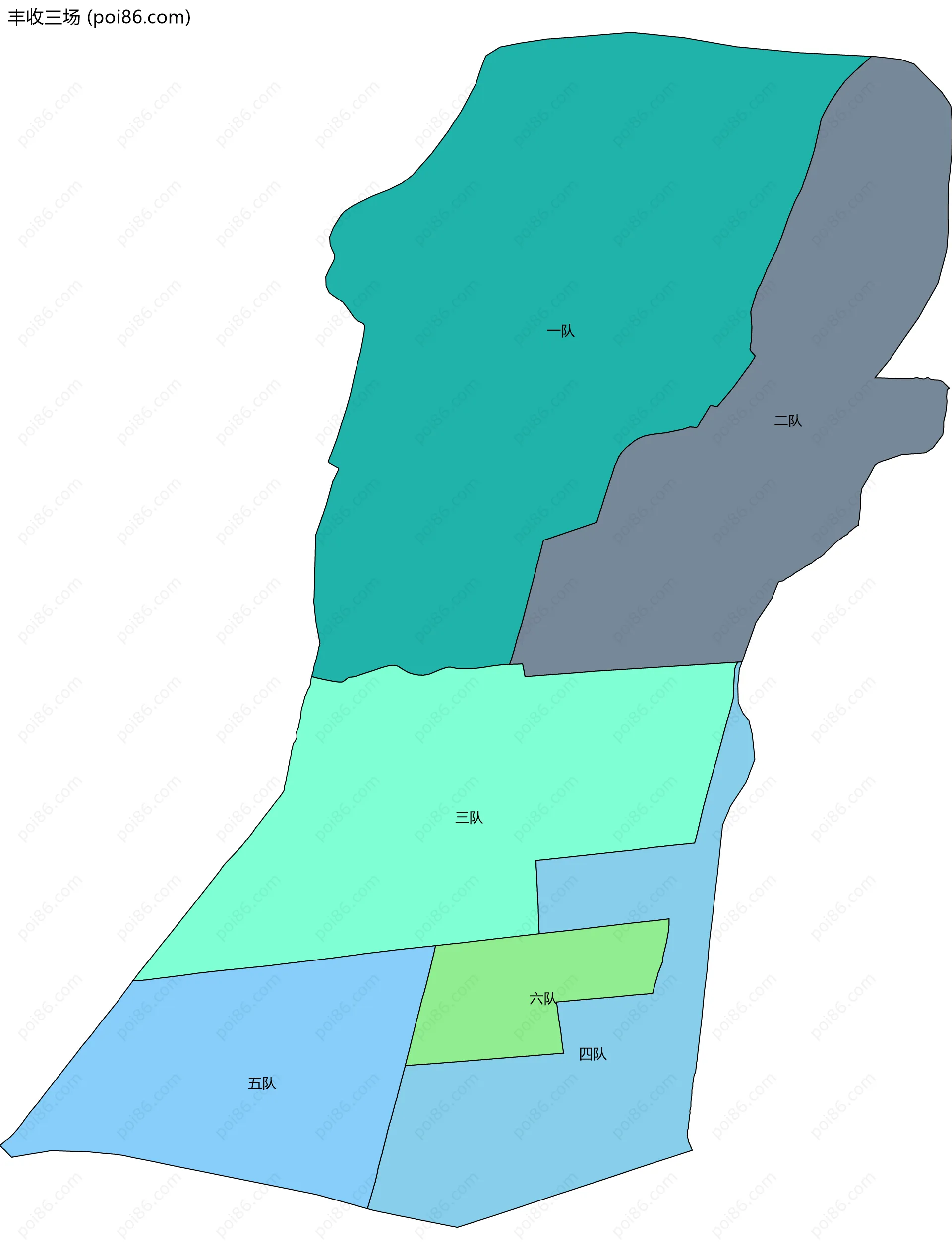 丰收三场边界地图(五级行政区划)