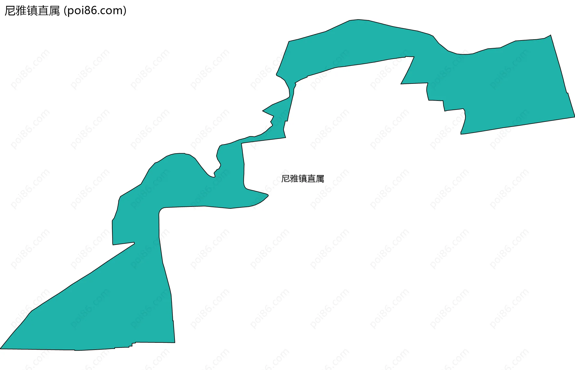 尼雅镇直属边界地图