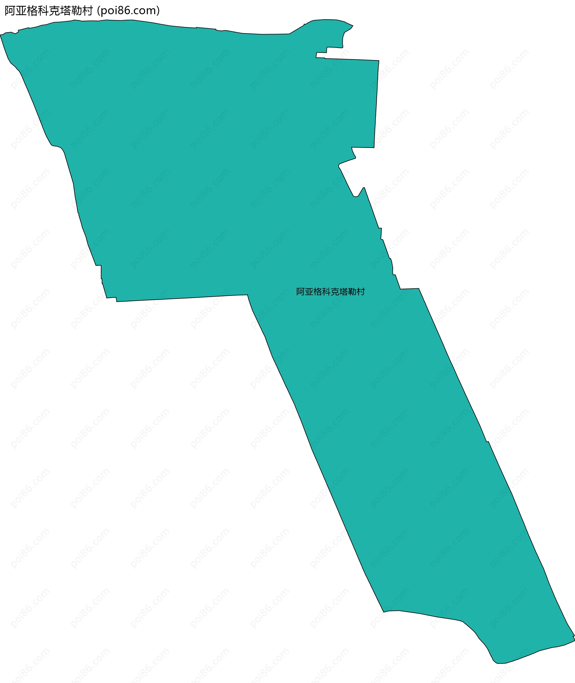 阿亚格科克塔勒村边界地图