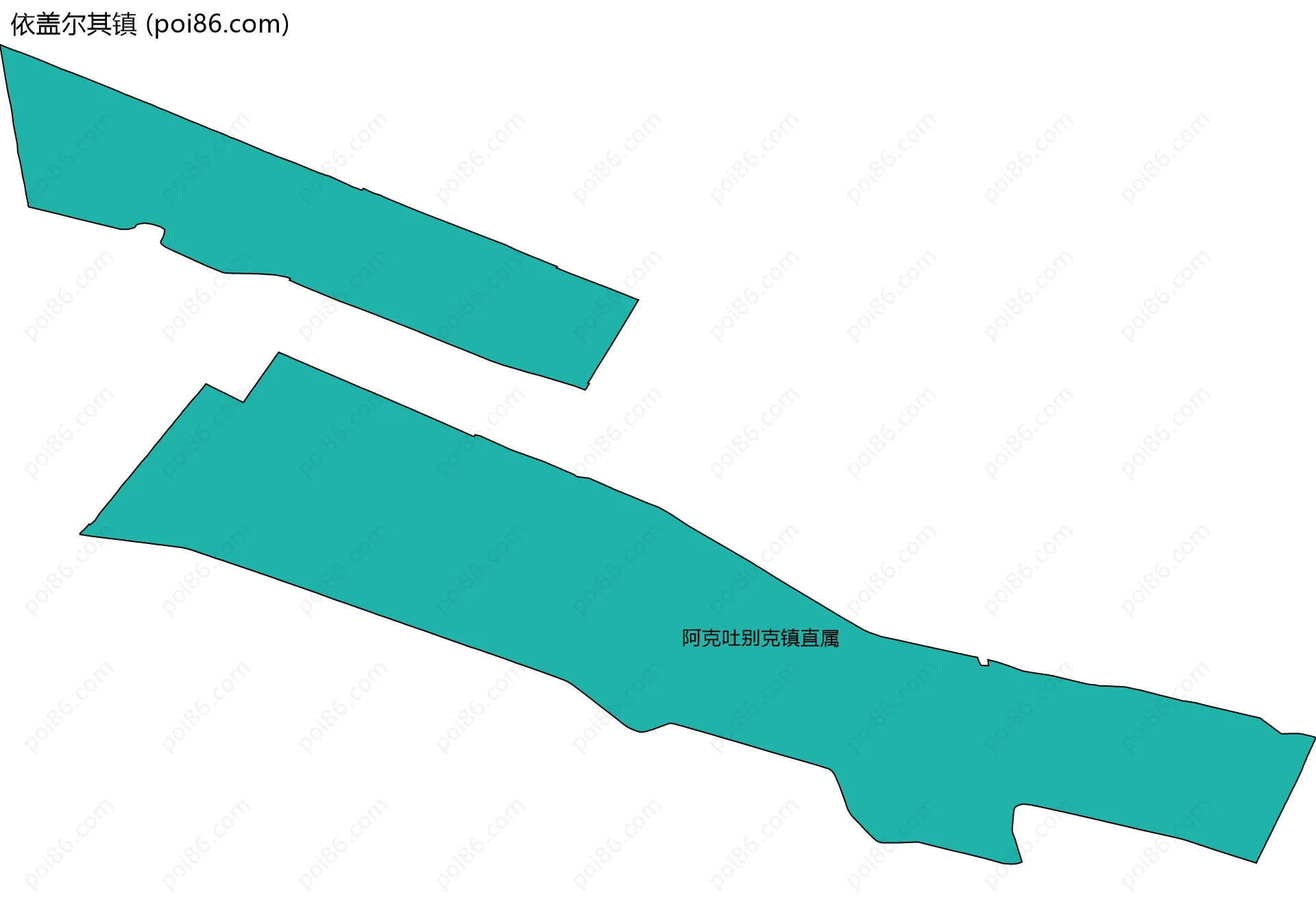 依盖尔其镇边界地图(五级行政区划)