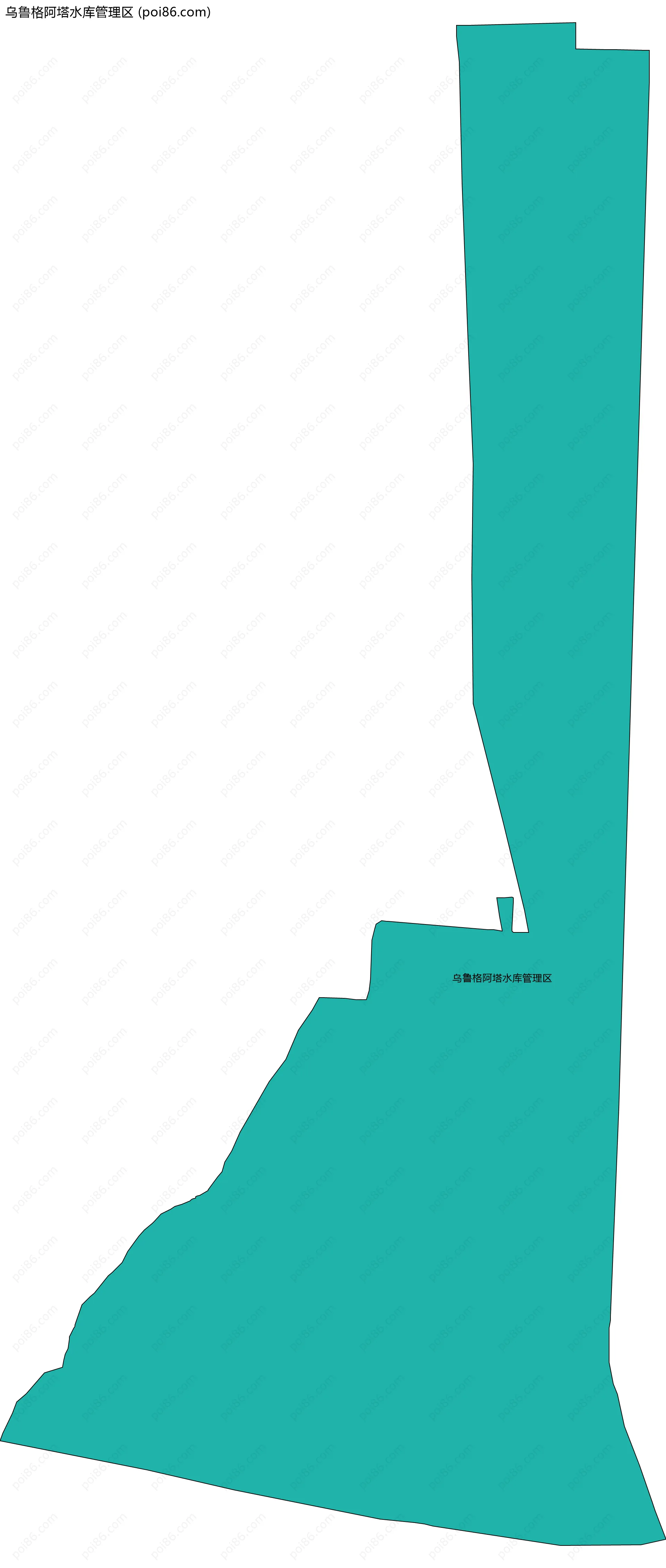 乌鲁格阿塔水库管理区边界地图