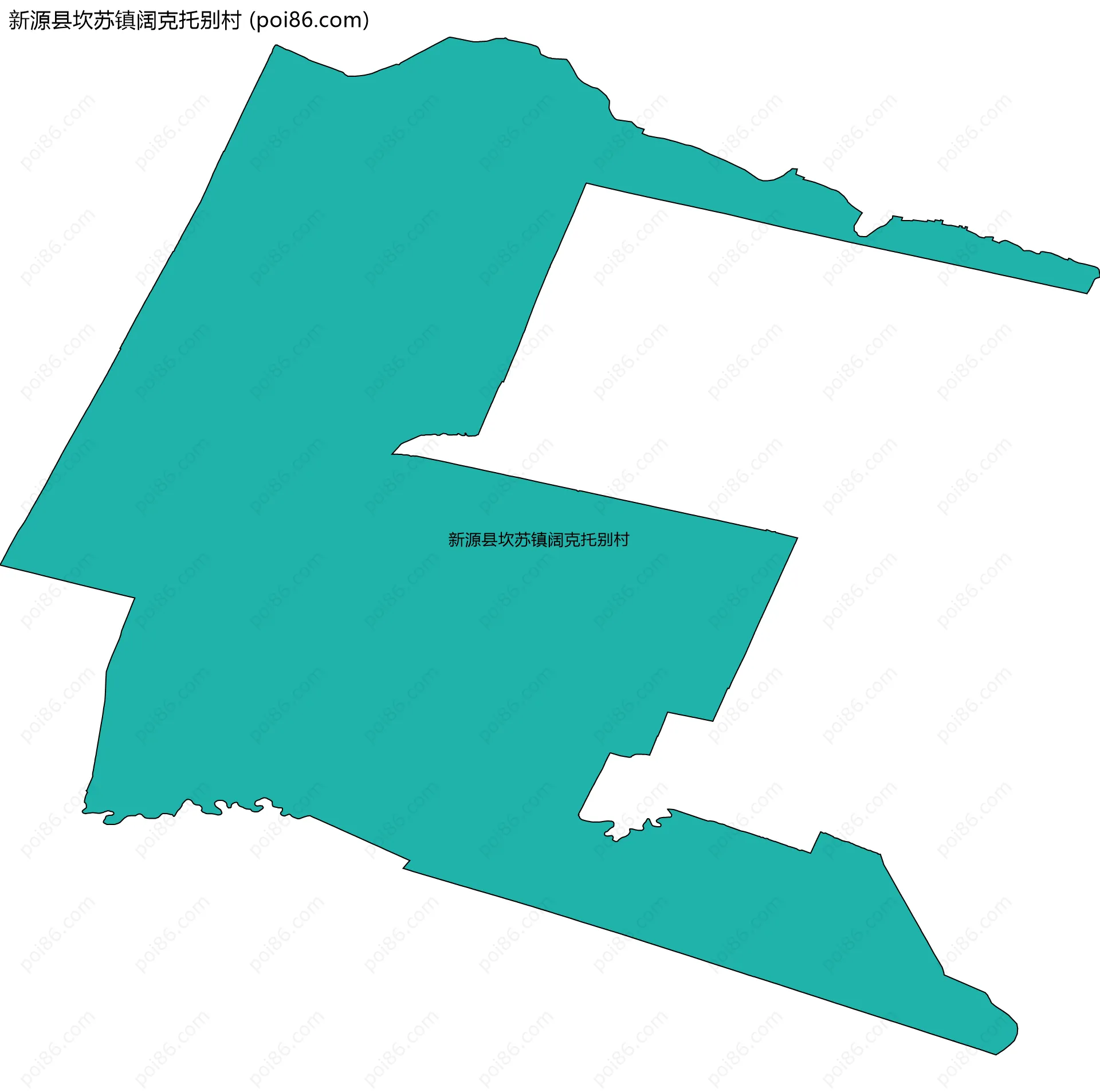 新源县坎苏镇阔克托别村边界地图