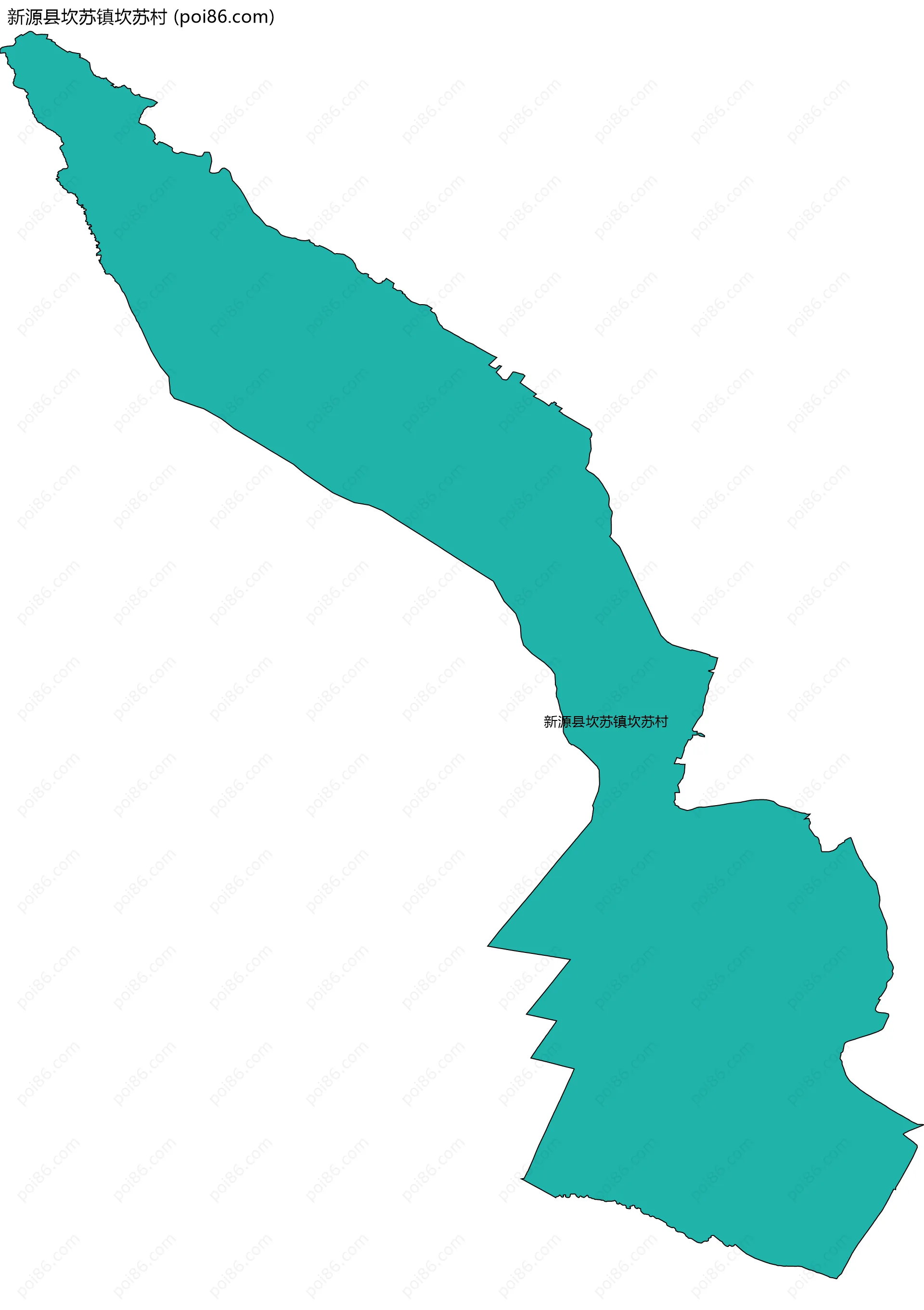 新源县坎苏镇坎苏村边界地图