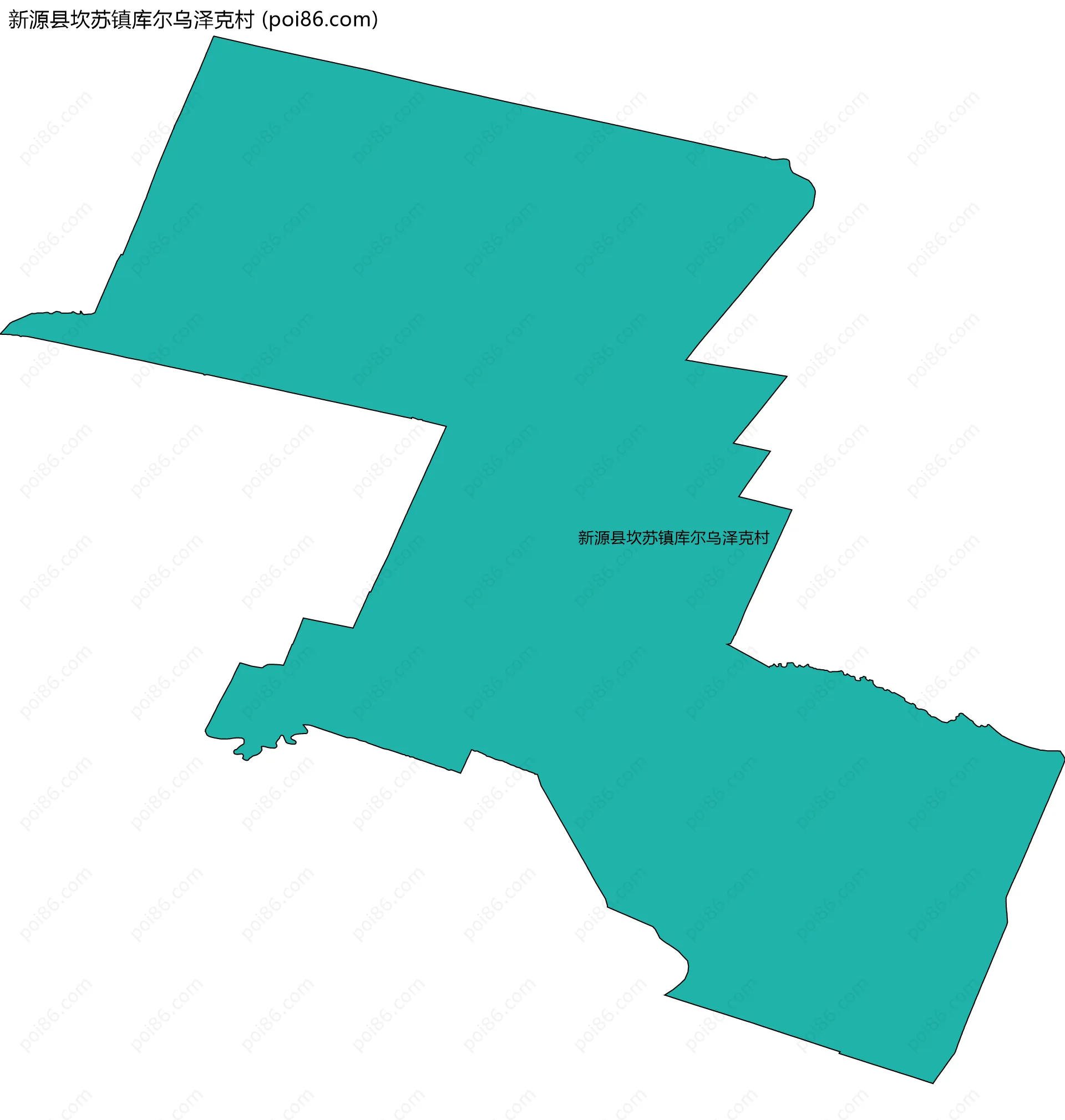 新源县坎苏镇库尔乌泽克村边界地图