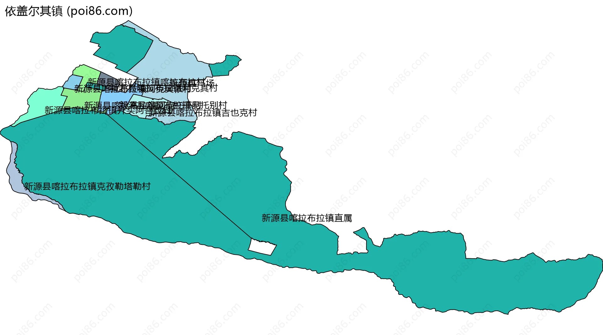 依盖尔其镇边界地图(五级行政区划)