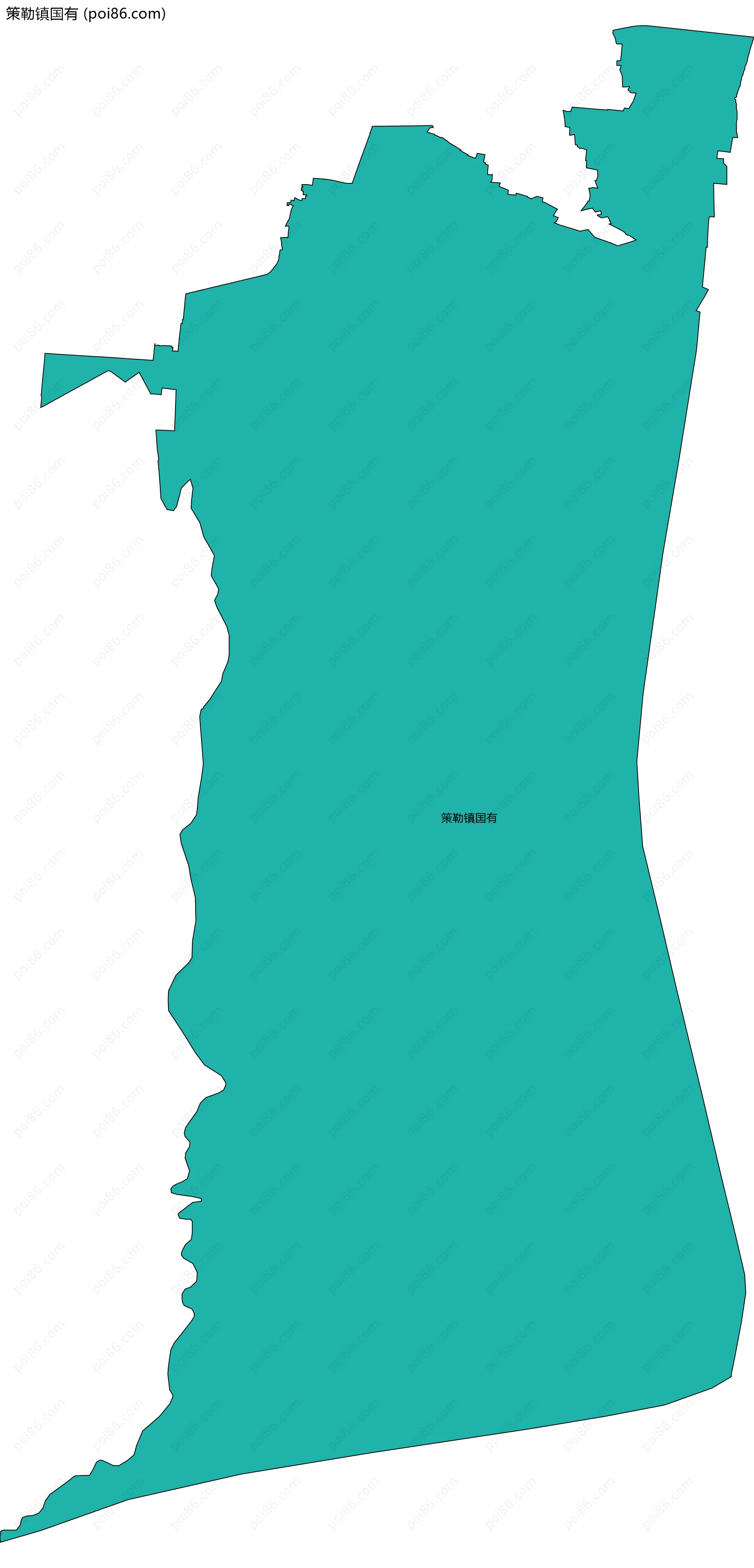 策勒镇国有边界地图