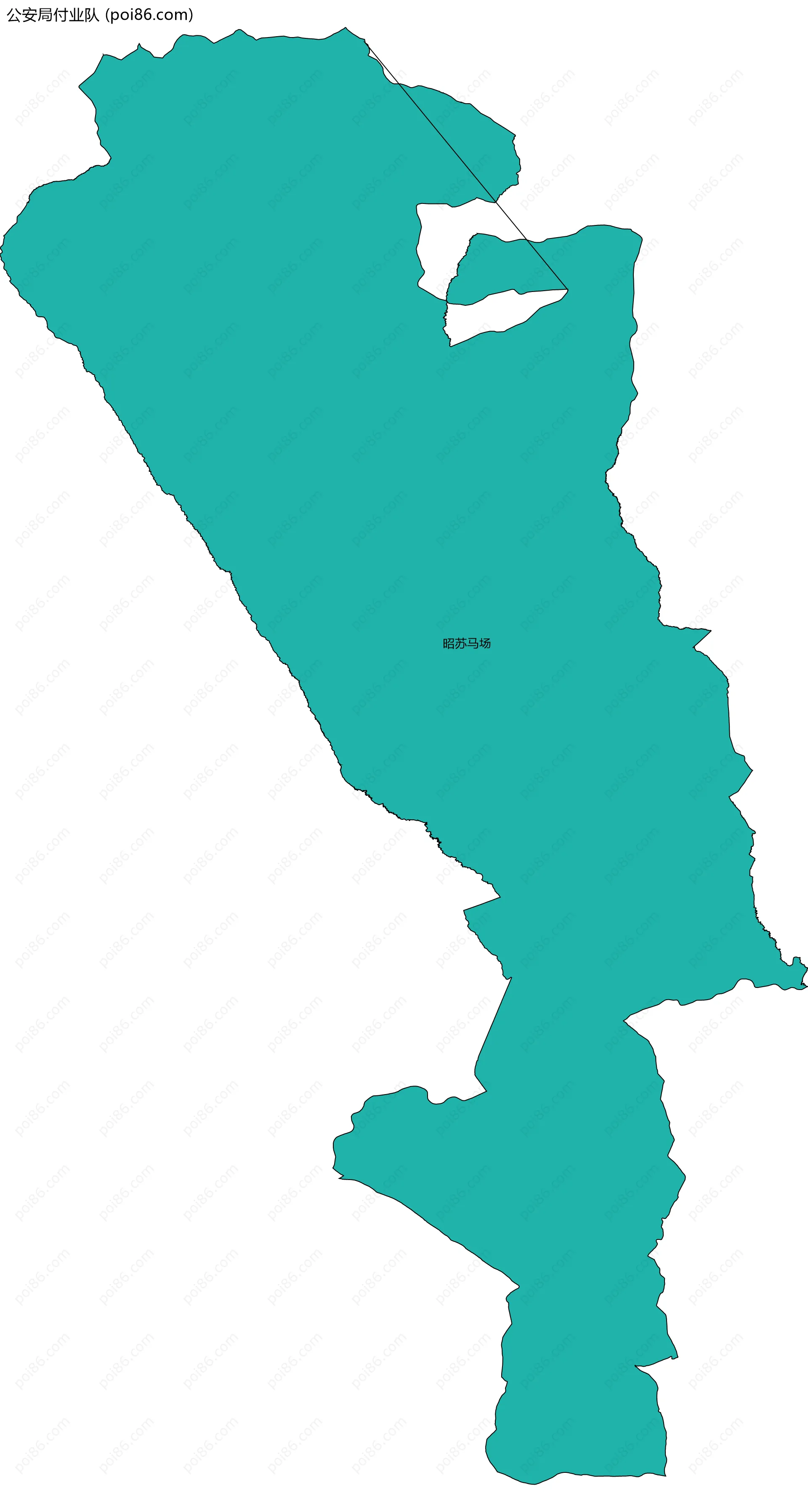 公安局付业队边界地图(五级行政区划)