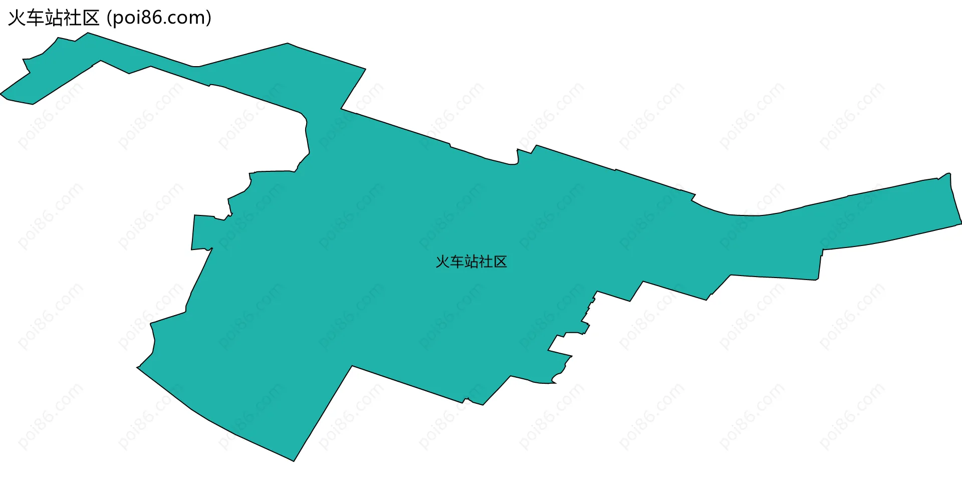 火车站社区边界地图