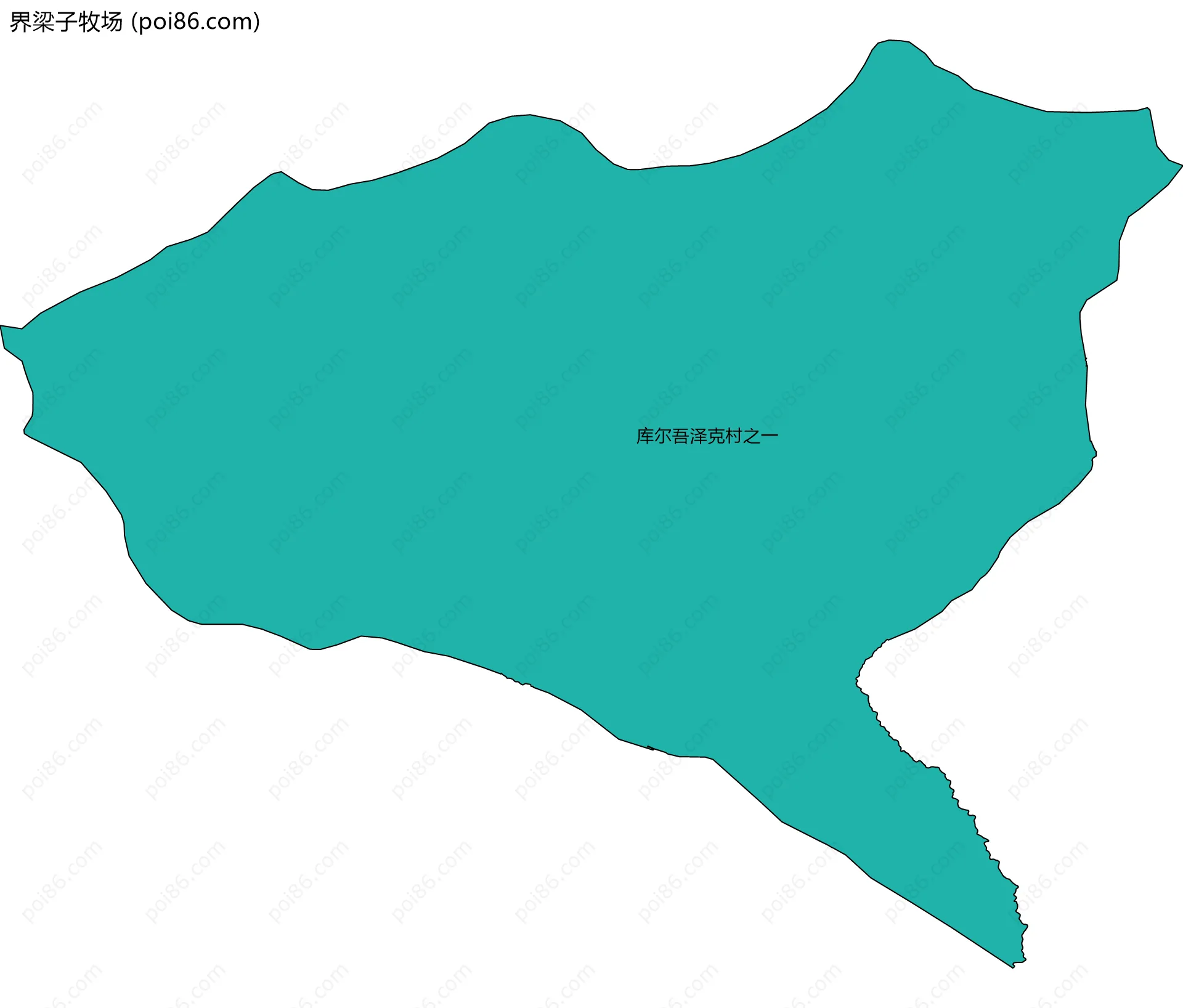 界梁子牧场边界地图(五级行政区划)