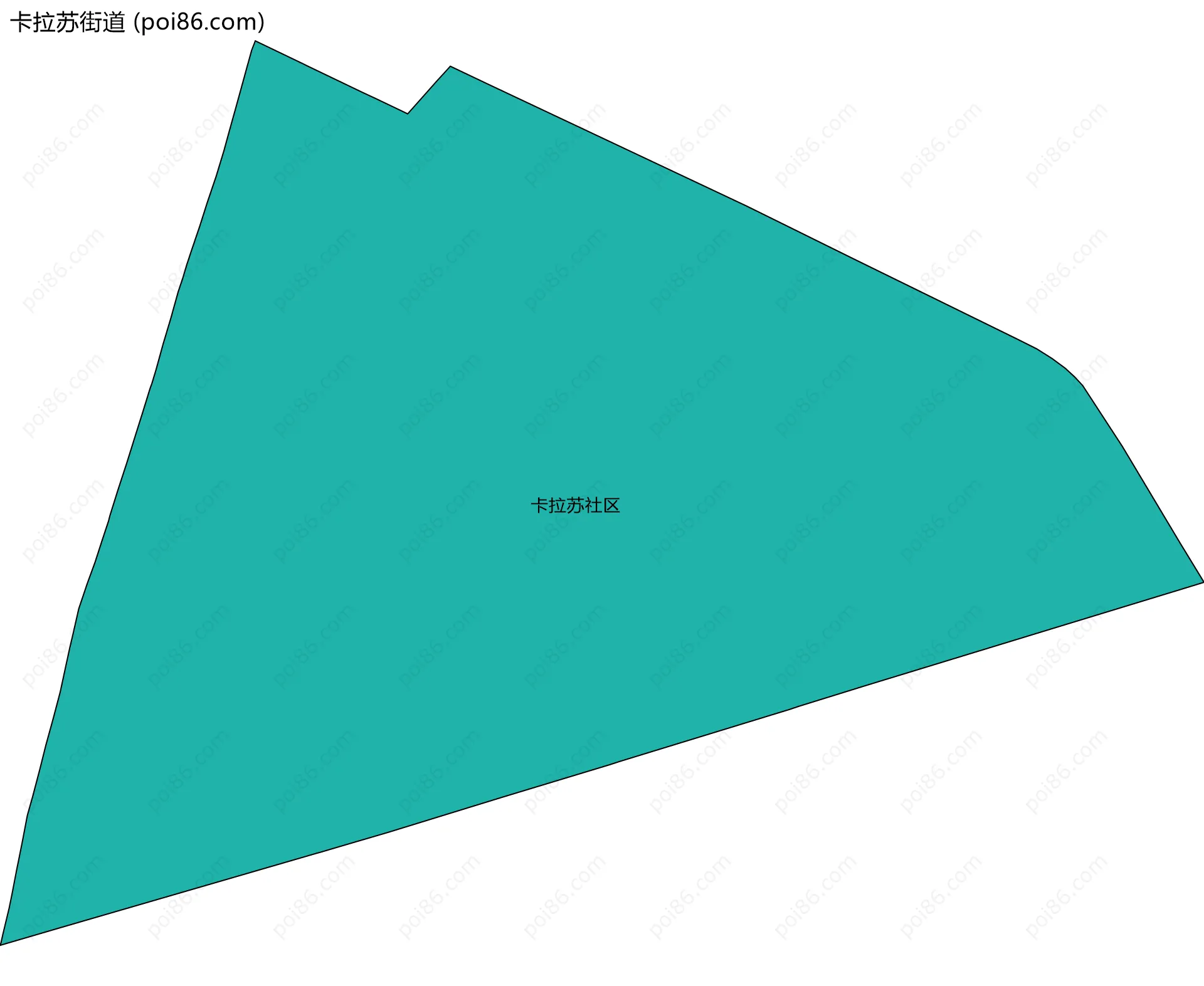 卡拉苏街道边界地图(五级行政区划)