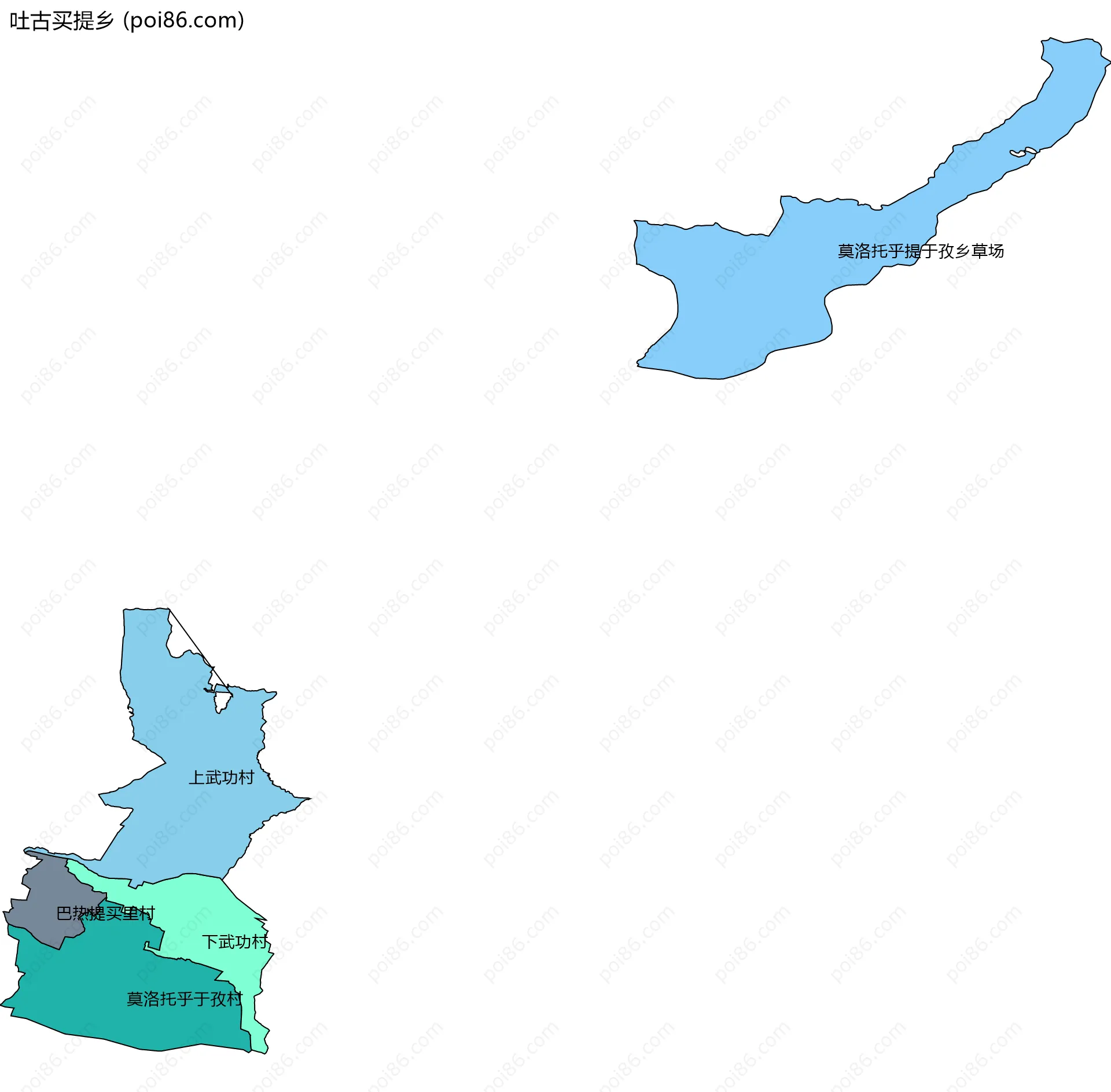 吐古买提乡边界地图(五级行政区划)