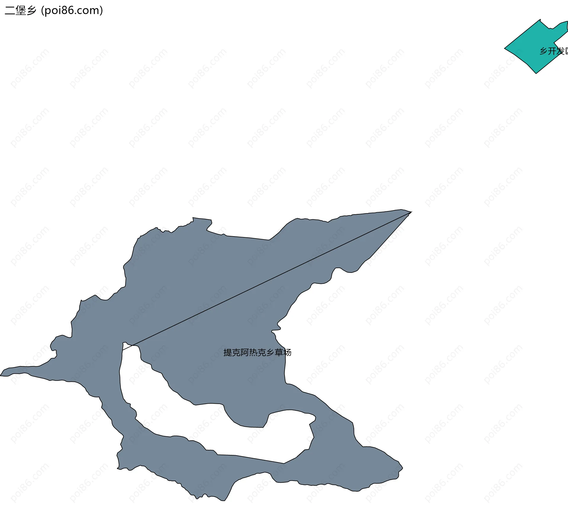 二堡乡边界地图(五级行政区划)
