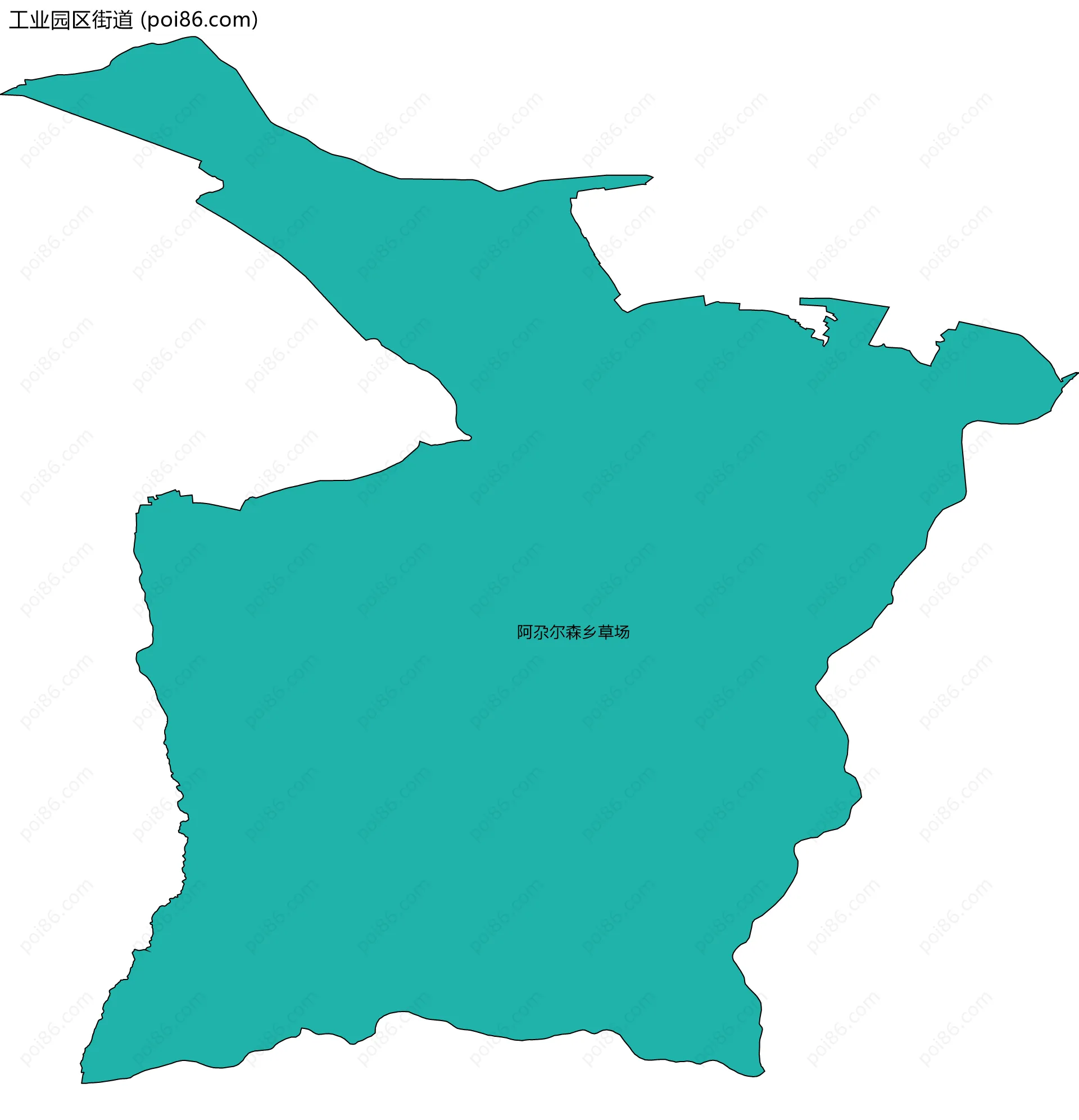 工业园区街道边界地图(五级行政区划)