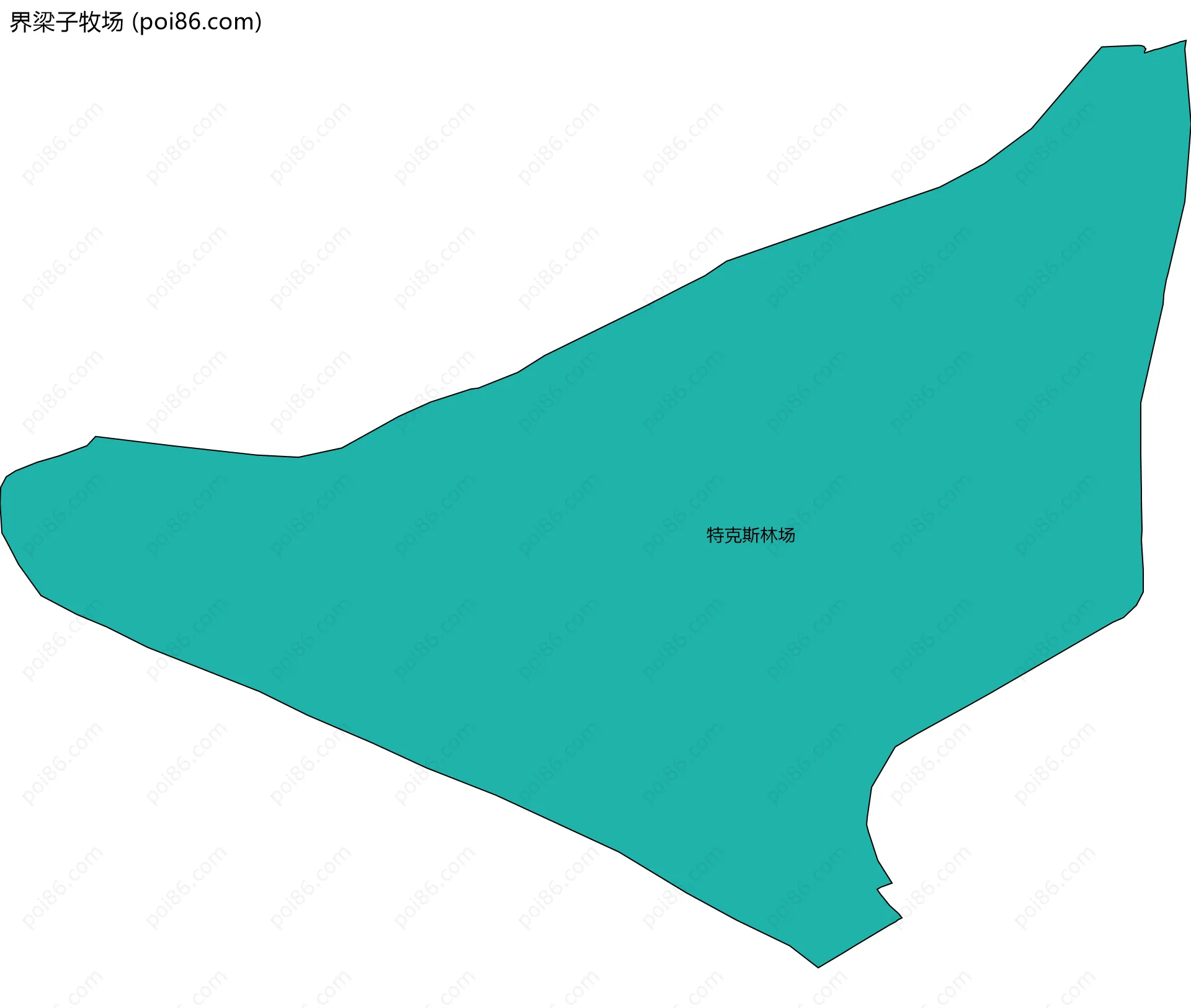 界梁子牧场边界地图(五级行政区划)